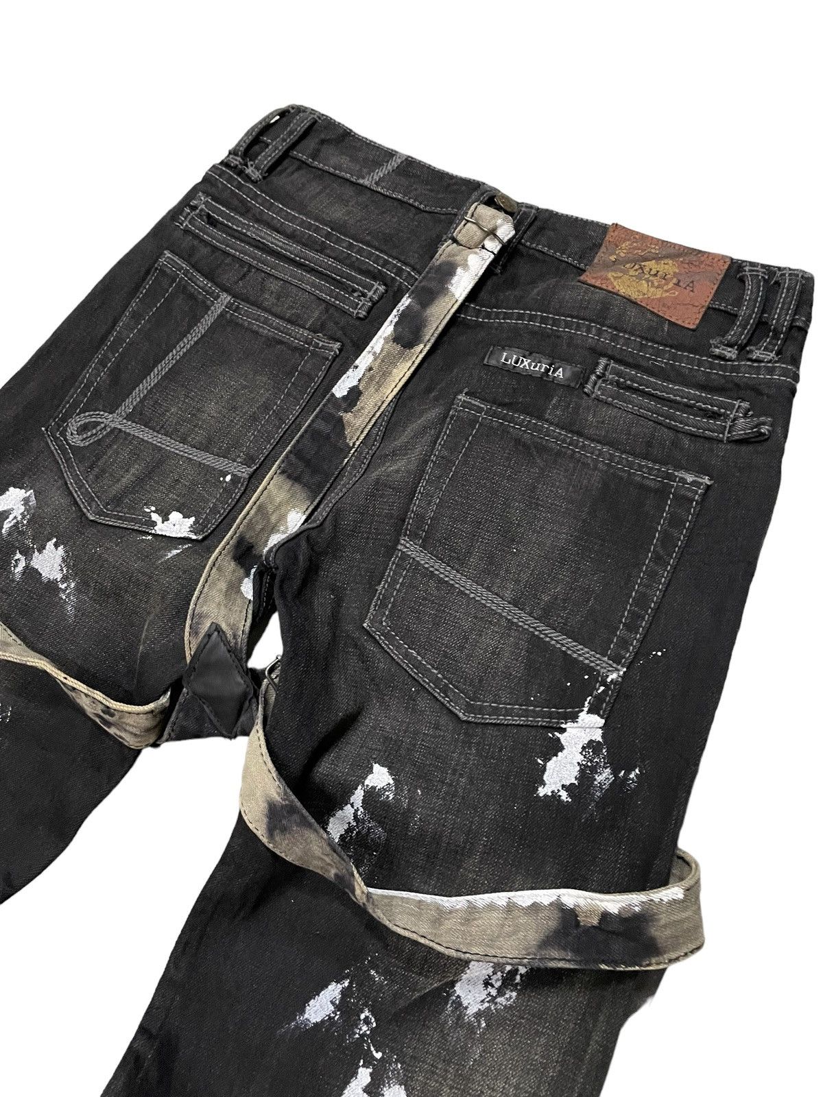 Luxuria Japan Flared Wide Leg Loose Laser Wash Man Jeans