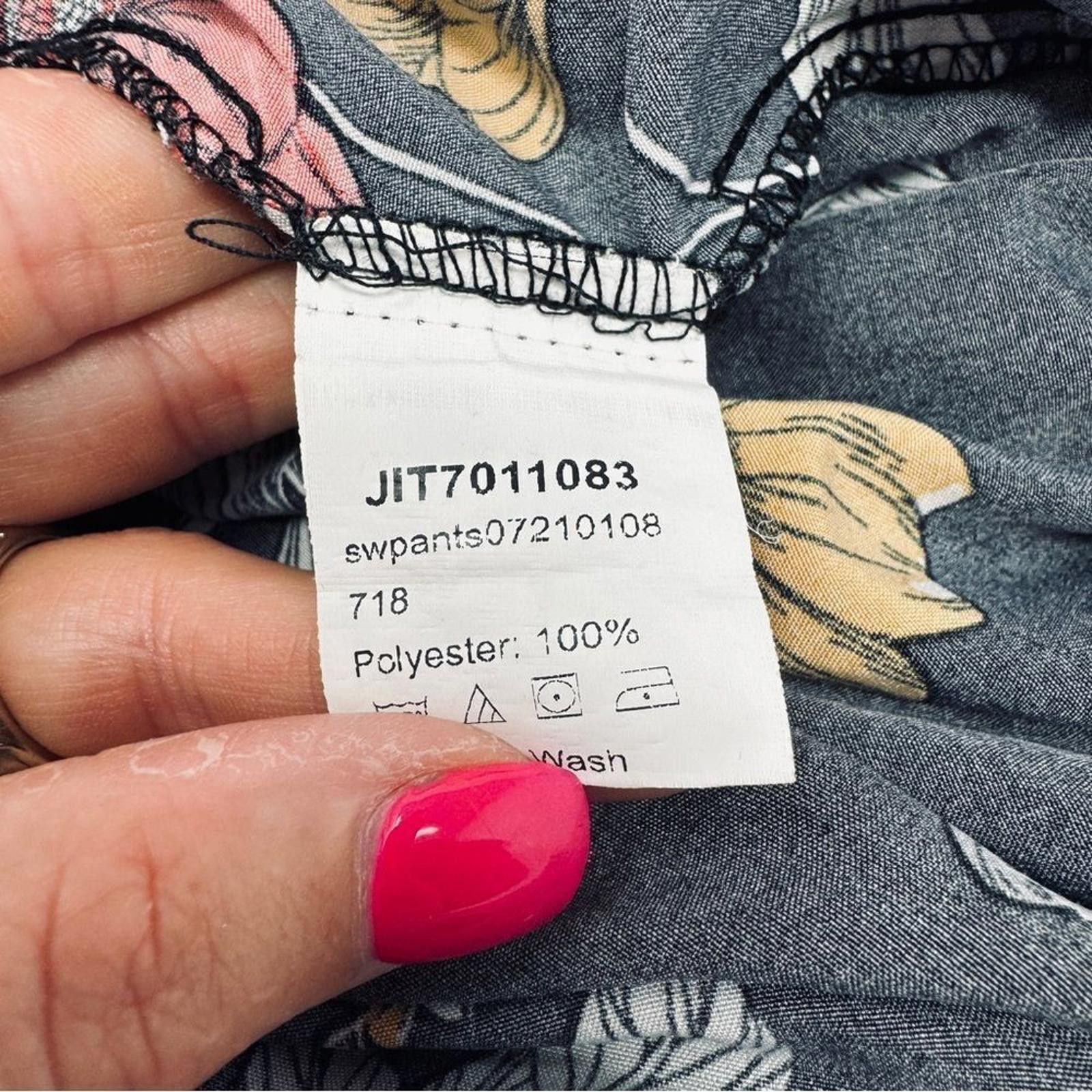 Shein SHEIN. Floral VCAY Wide Leg Pants Matching Belt. Size Small. Size 28" / US 6 / IT 42 - 6 Thumbnail