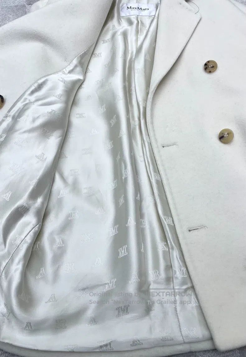 Max Mara Max Mara Milk White Double-breasted Wool Coat Size XS / US 0-2 / IT 36-38 - 6 Thumbnail