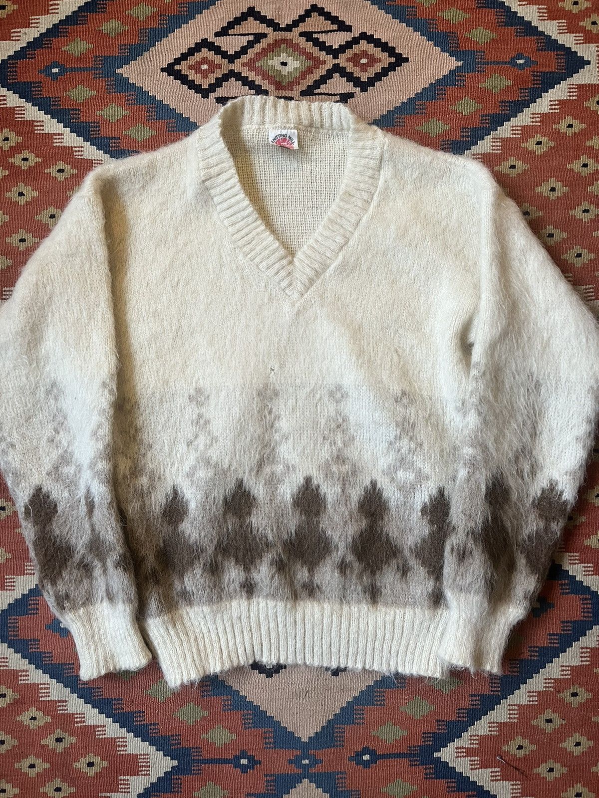 Japanese Brand Rare Vintage 90's wool Fuzzy Knit white Sweater Size US M / EU 48-50 / 2 - 1 Thumbnail