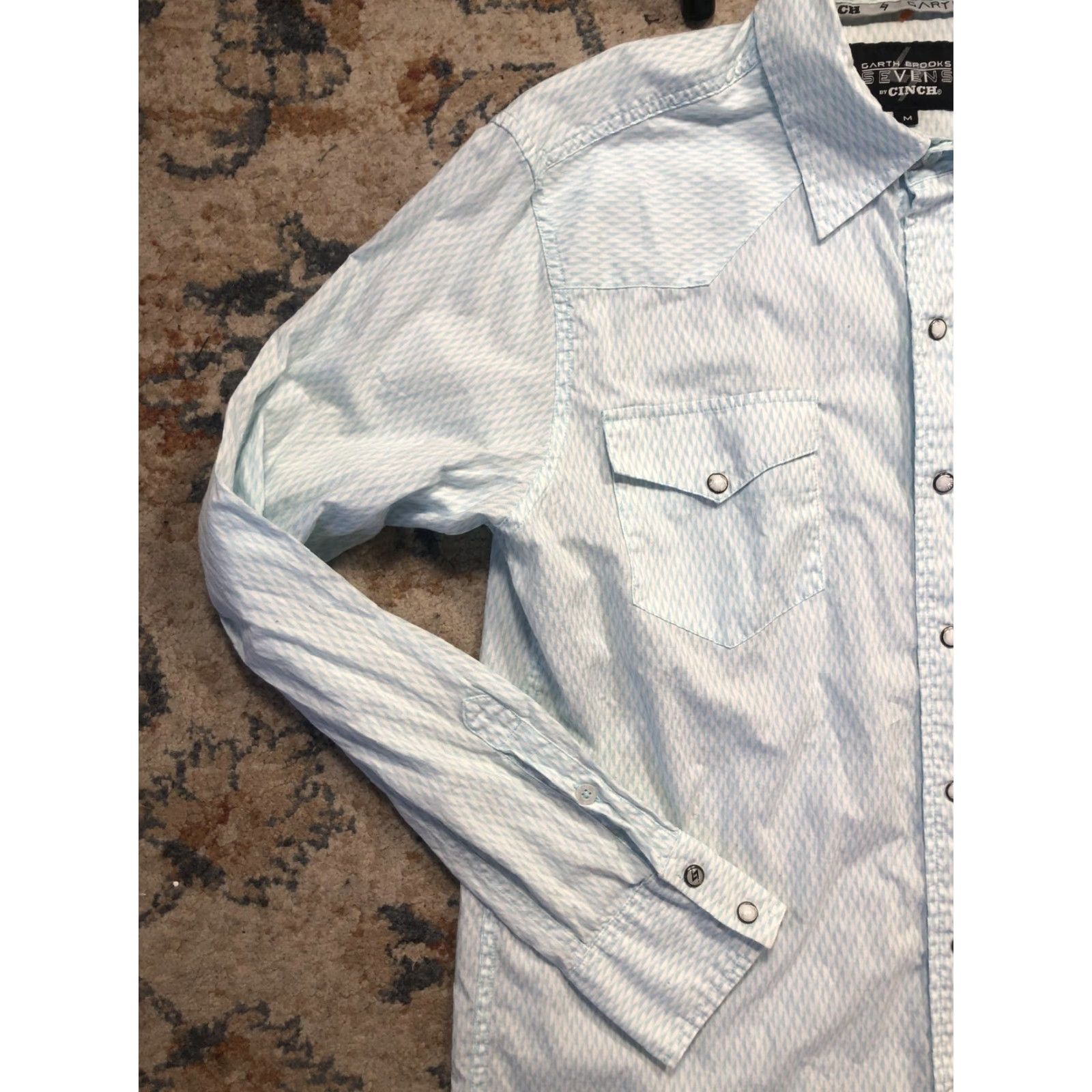 Brooks Garth Brooks Sevens by Cinch Shirt Mens M Blue Diamond Western Pearl Snap Size US M / EU 48-50 / 2 - 3 Thumbnail