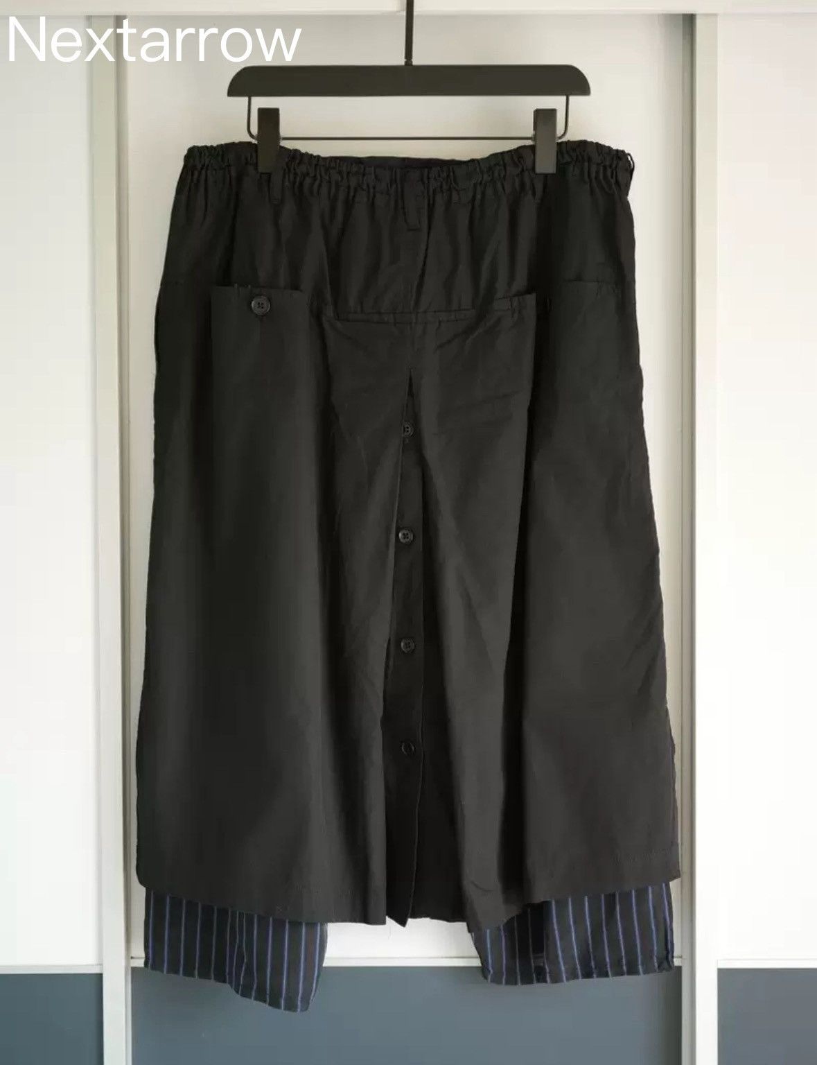 Yohji Yamamoto Yohji Yamamoto blue and black striped fabric skirt pants Size US 32 / EU 48 - 2 Thumbnail