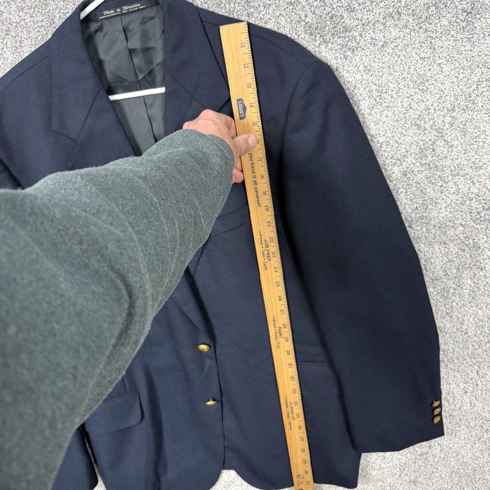 Vintage South Oak Mens Blazer 44R Blue Wool Blend Gold Buttons Jacket Coat Size 44R - 2 Thumbnail