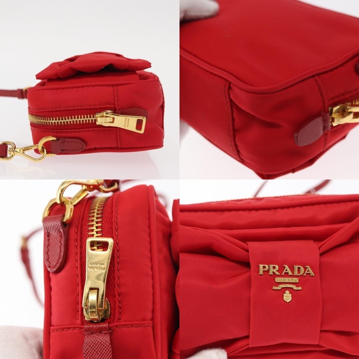 Prada Prada Nylon Shoulder Bag Red Size ONE SIZE - 13 Thumbnail