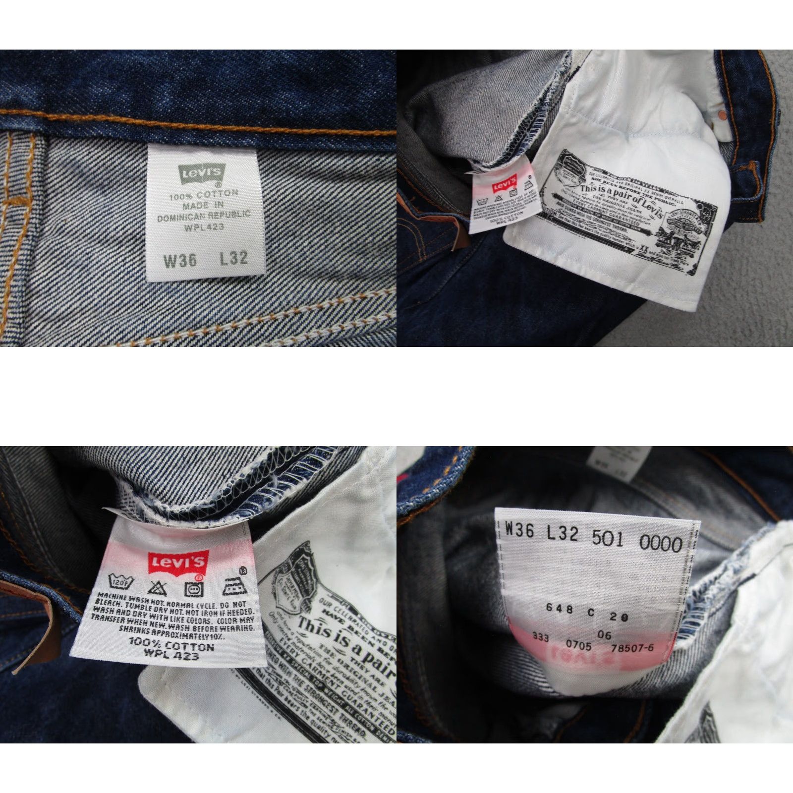 Levi's VINTAGE Levi's Jeans Men 33x30 Blue Denim 501 Regular Straight 2000s USA Mens Size US 33 - 8 Thumbnail