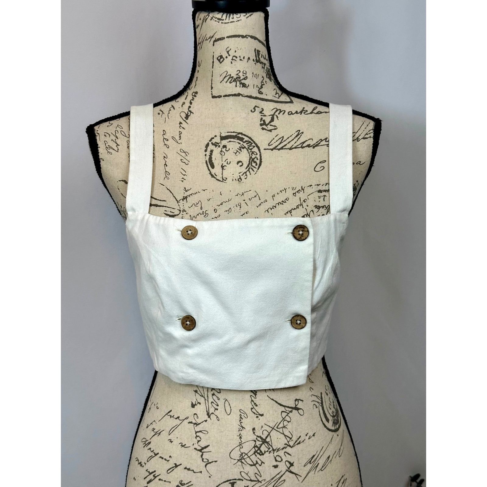 Free People Free People This is Love 4 Button Crop Top White M Size M / US 6-8 / IT 42-44 - 2 Thumbnail