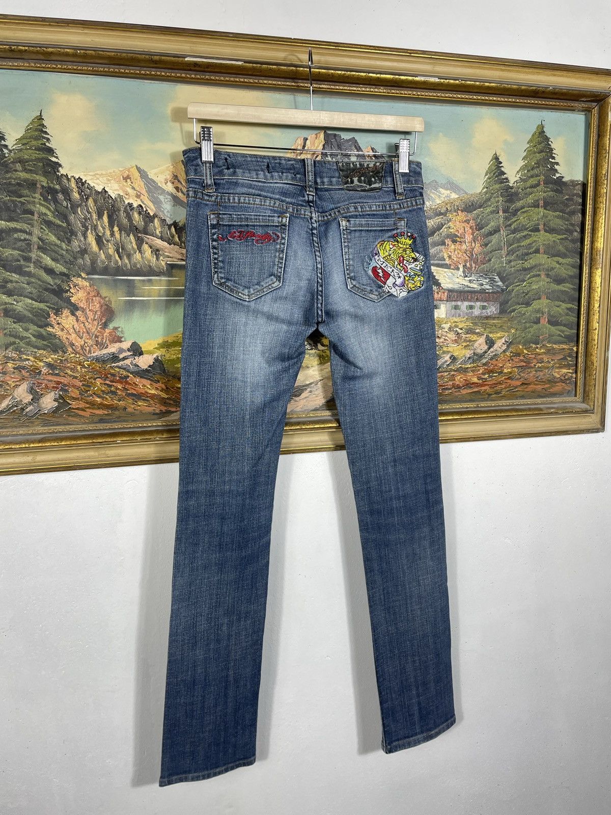 Ed Hardy × Vintage Ed Hardy Vintage Y2k Low Rise Denim Trousers Jeans Drip Swag Size 26" / US 2 / IT 38 - 7 Thumbnail