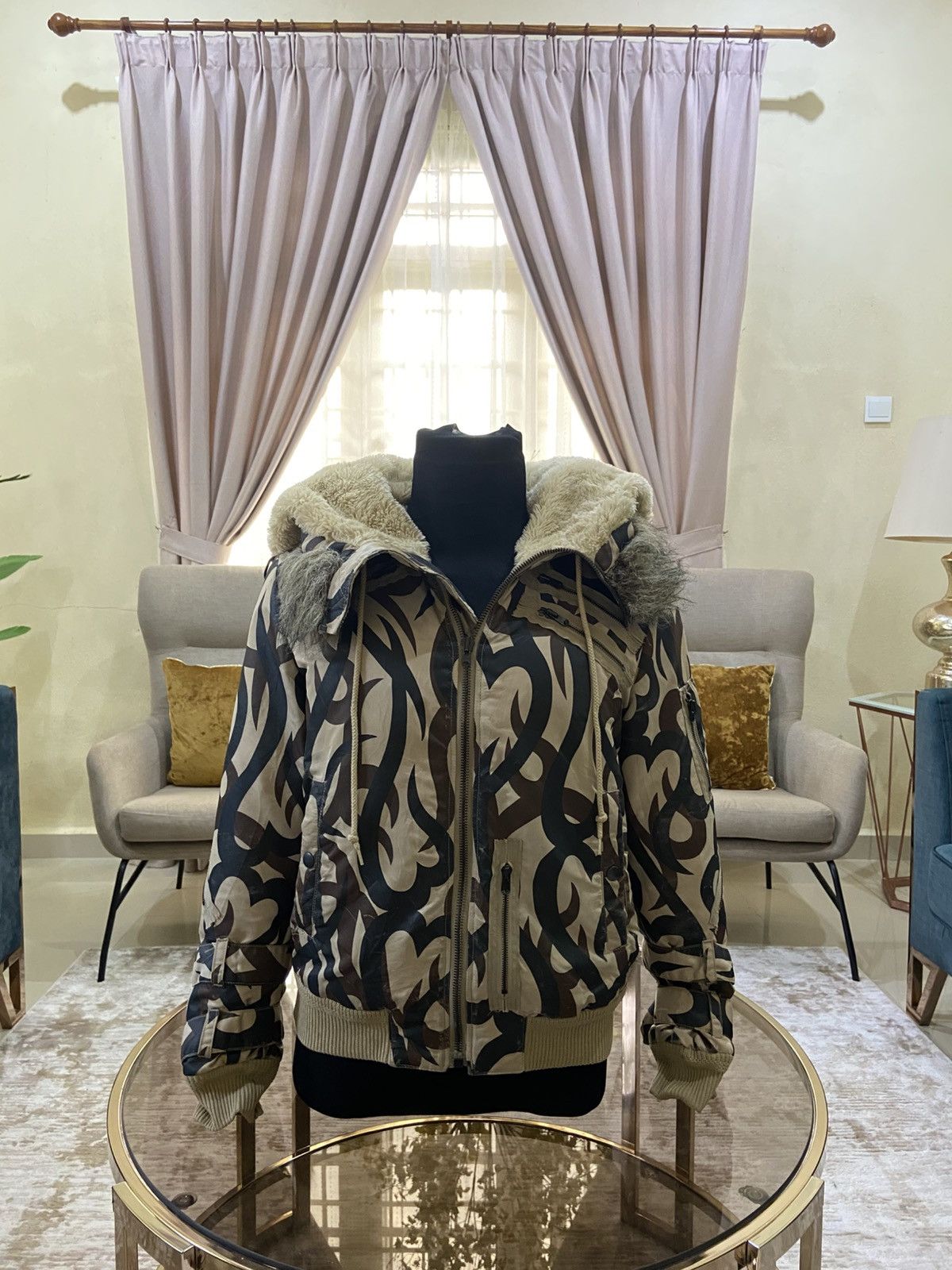 Number (N)ine AW04 NUMBER NINE TRIBAL CAMO PUFFER HOODED FAUX WINTERJACKET Size US S / EU 44-46 / 1 - 2 Thumbnail