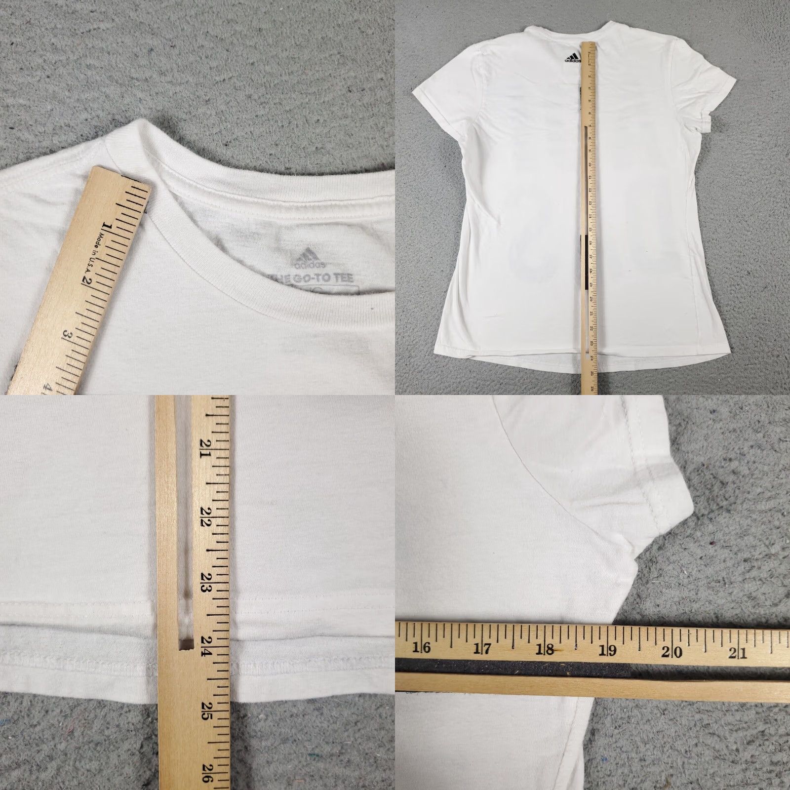 Adidas Womens Adidas Shirt Large White Casual Ladies Short Sleeve Size L / US 10 / IT 46 - 8 Thumbnail