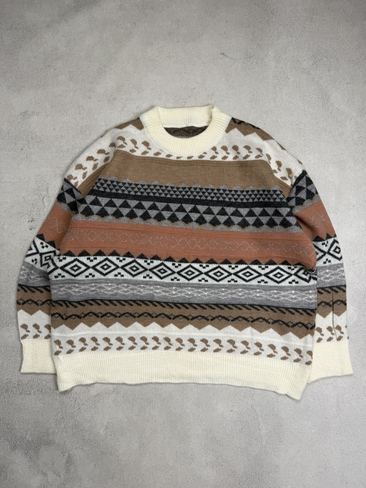Vintage Vintage Geometric Knit Sweater Aztec Pattern Retro Fair Isle Size US S / EU 44-46 / 1 - 3 Thumbnail