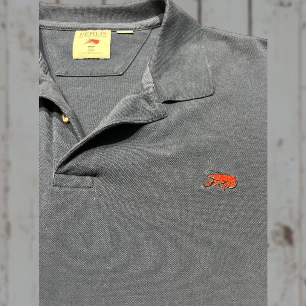 Vintage VINTAGE Perlis Polo Shirt Men XL Short Sleeve Cotton Navy Blue Solid 46 Chest 30 in Regular Fit American Theme Size US XL / EU 56 / 4 - 1 Thumbnail
