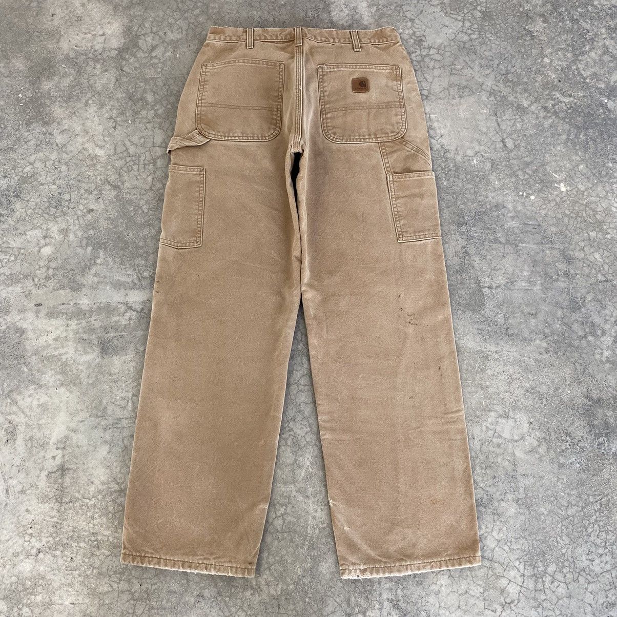 Carhartt Vintage Carhartt Blanket Lined Faded Dirty Carpenter Pants Size US 31 - 19 Thumbnail