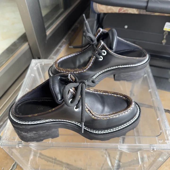 Louis Vuitton Louis Vuitton Beaubourg Black Slip-On Shoes -2508 Size US 7 / IT 37 - 7 Thumbnail