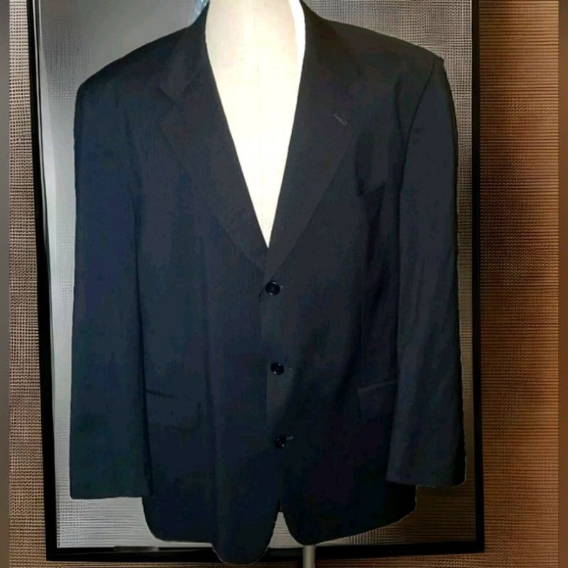 Hugo Boss Hugo Boss Men's Navy Blue 100% Virgen Wool Blazer 48R $1,395 Size 48R - 1 Thumbnail