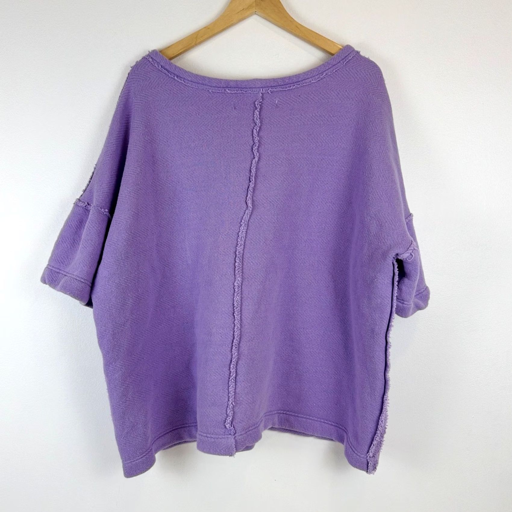 Free People Free People FP Beach Lavender Terry Oversized Pullover Sweatshirt Cover XS Size XS / US 0-2 / IT 36-38 - 2 Thumbnail
