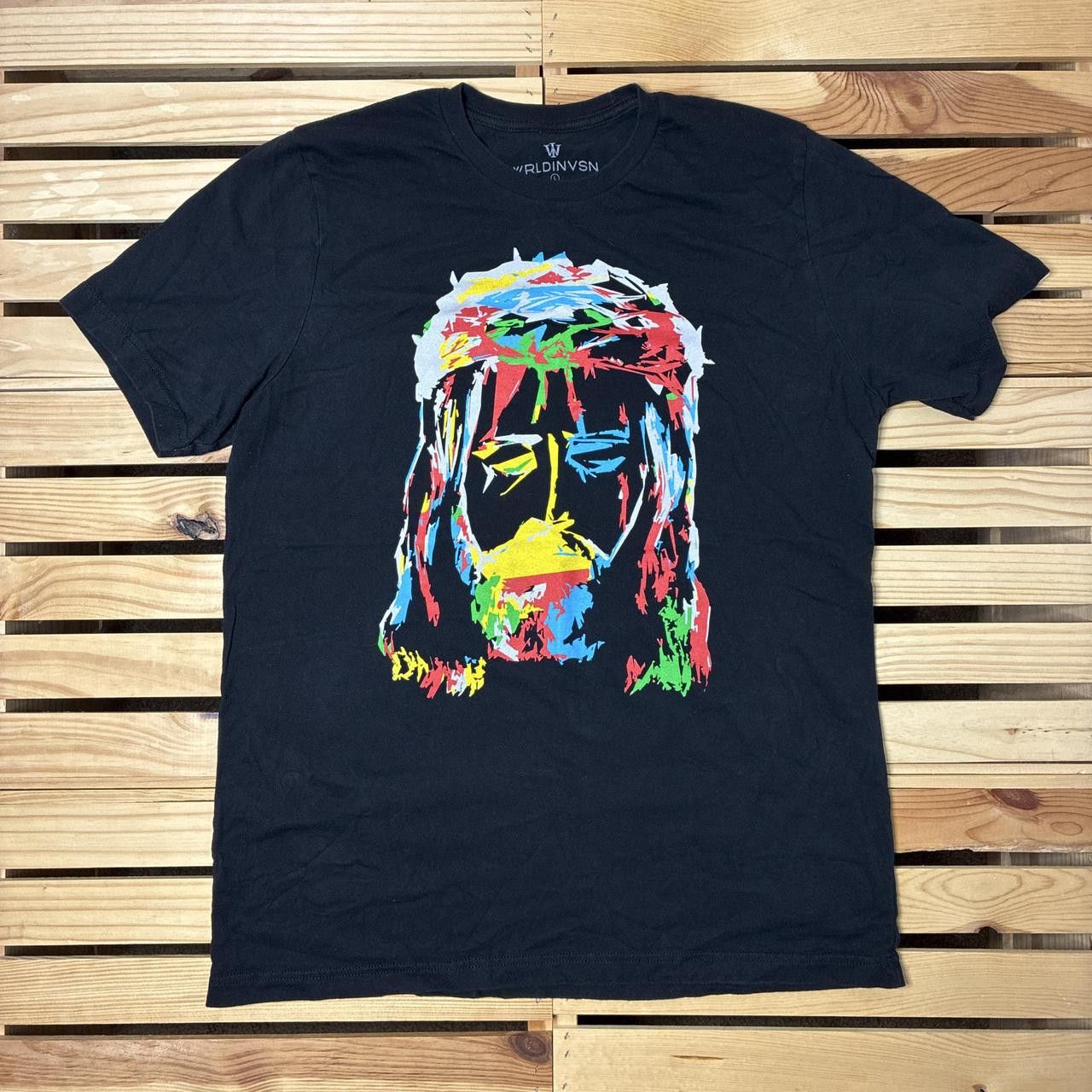 Other Wrldinvsn Black Abstract Art Jesus Tee Size Large Size US L / EU 52-54 / 3 - 1 Thumbnail