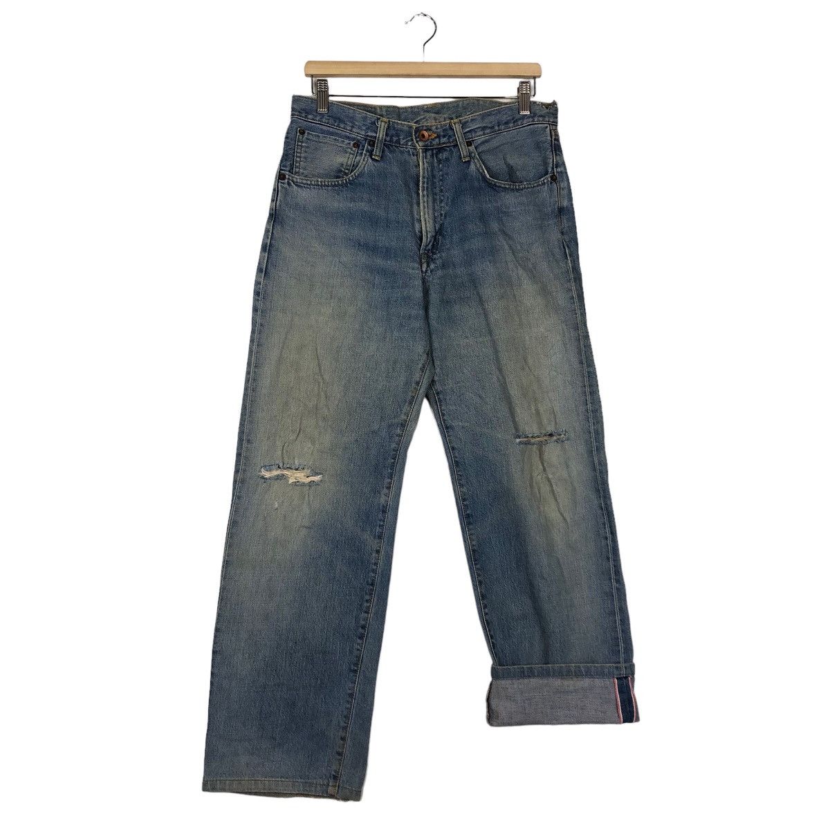 Japanese Brand 🔥90’s Vintage Edwin Distressed Denim Jeans Cowboy Design Size US 32 / EU 48 - 8 Thumbnail