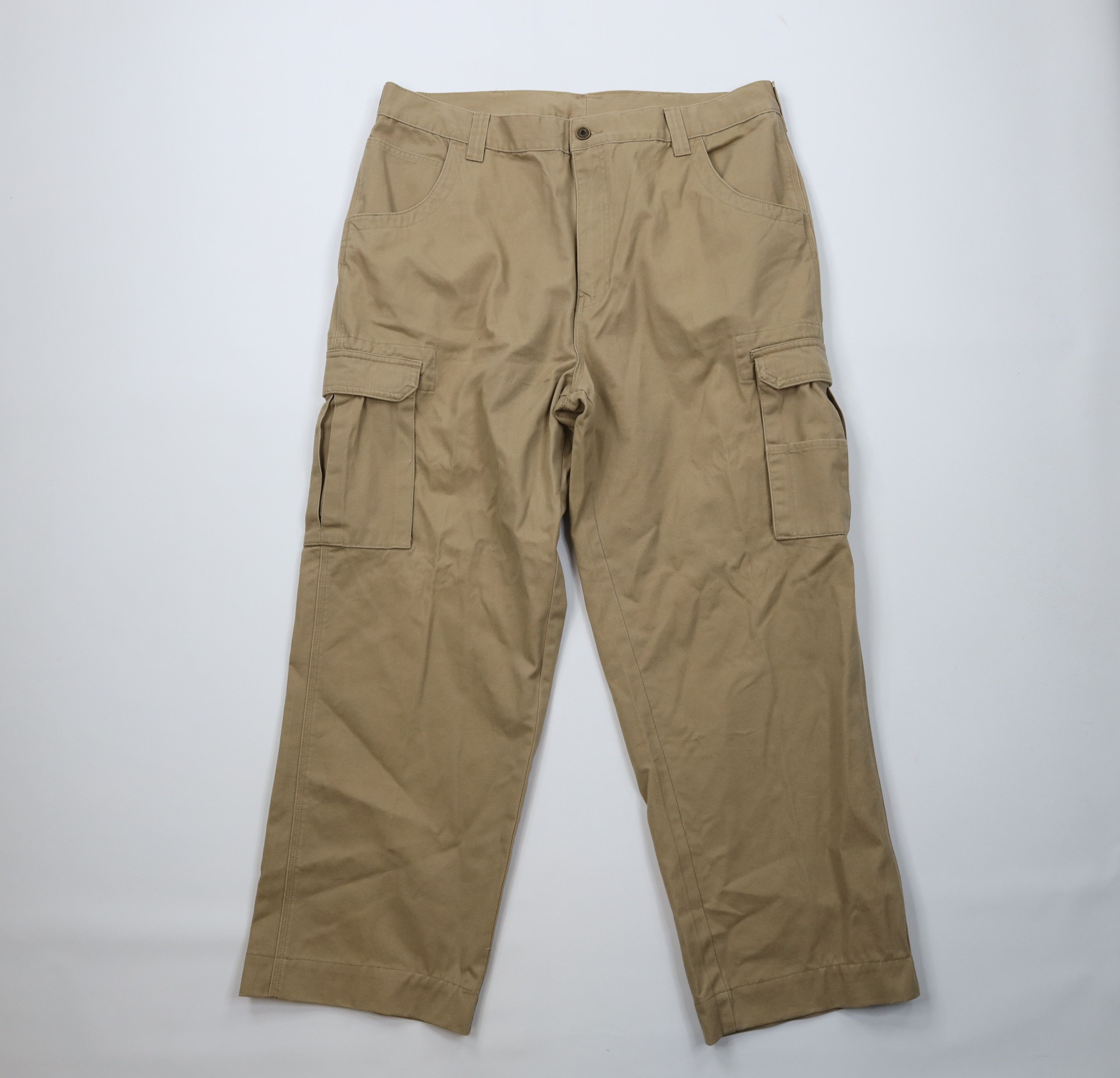 Cabelas Vintage 90s Cabelas Baggy Wide Leg Cargo Pants Beige Cotton Size US 38 / EU 54 - 1 Thumbnail