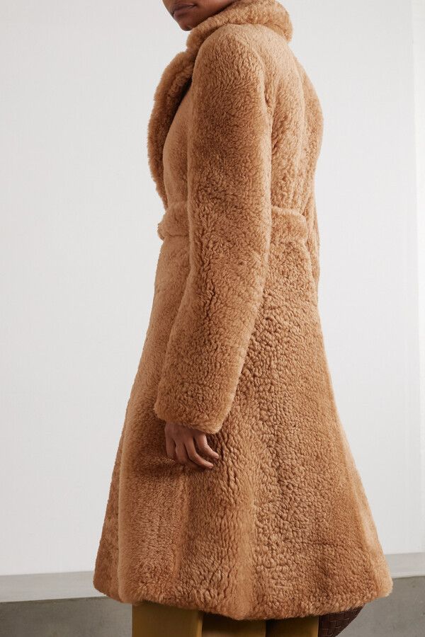Bottega Veneta Brown Teddy Shearling Belted Coat Size XXS / US 00 / IT 34 - 4 Thumbnail