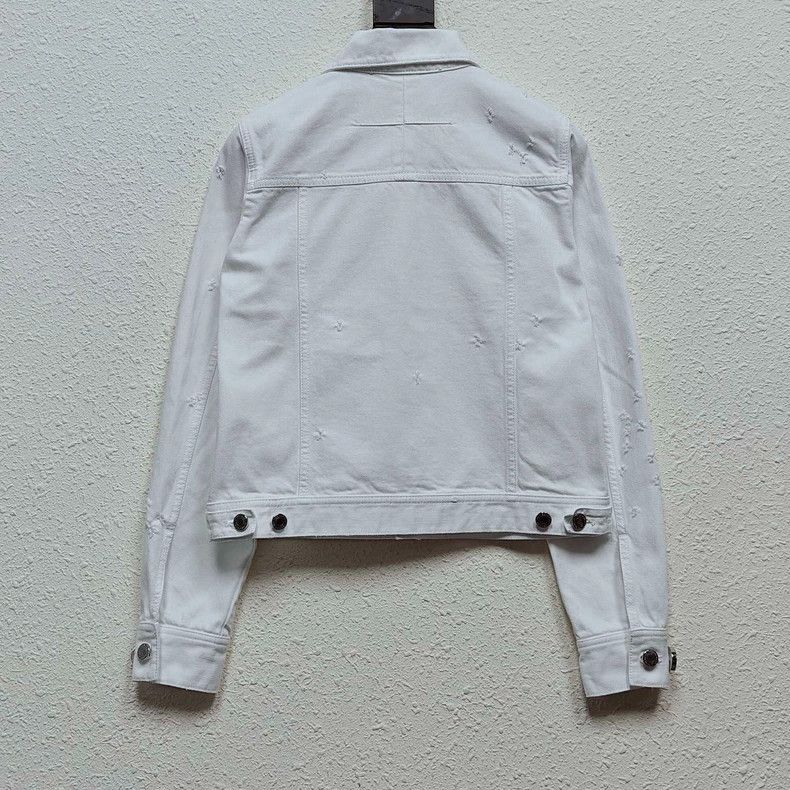 Givenchy Givenchy Size38 Destroyed denim jacket, white Size US M / EU 48-50 / 2 - 2 Thumbnail