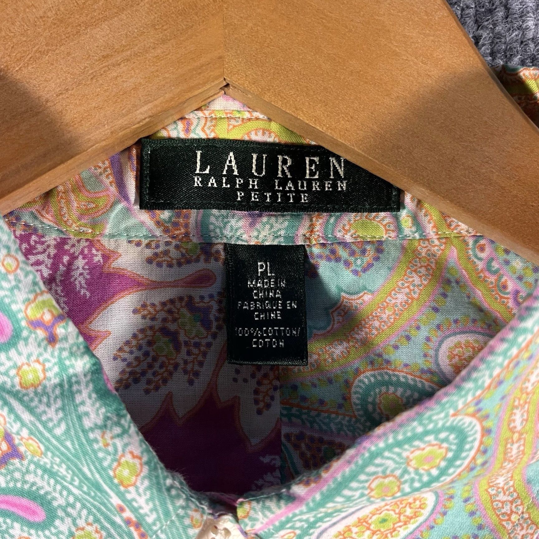 Ralph Lauren Lauren Ralph Lauren LRL Button-Up Shirt PL Pink Paisley RARE Womens Size L / US 10 / IT 46 - 3 Thumbnail