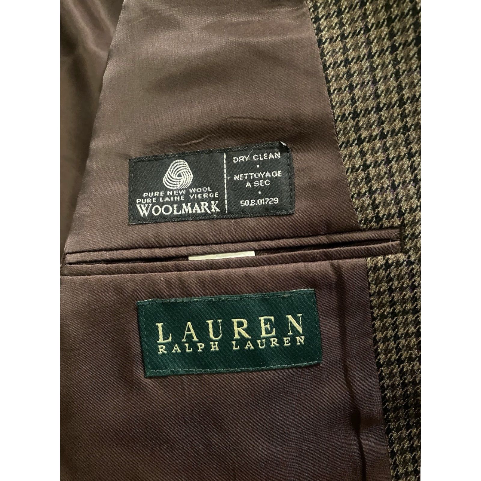 Ralph Lauren Lauren Ralph Lauren Men’s 100% Wool Houndstooth Blazer 2 Button Size 42R Size 42R - 4 Thumbnail