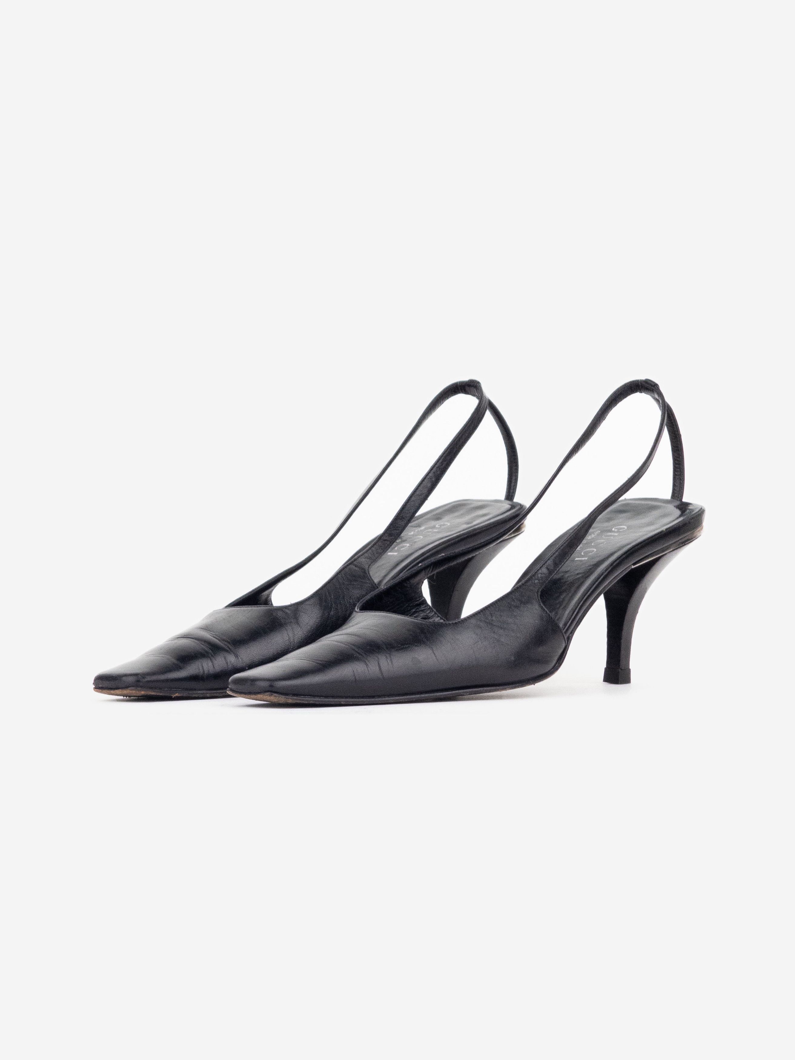 Gucci Archive Gucci square toe block heel pumps mules | Grailed