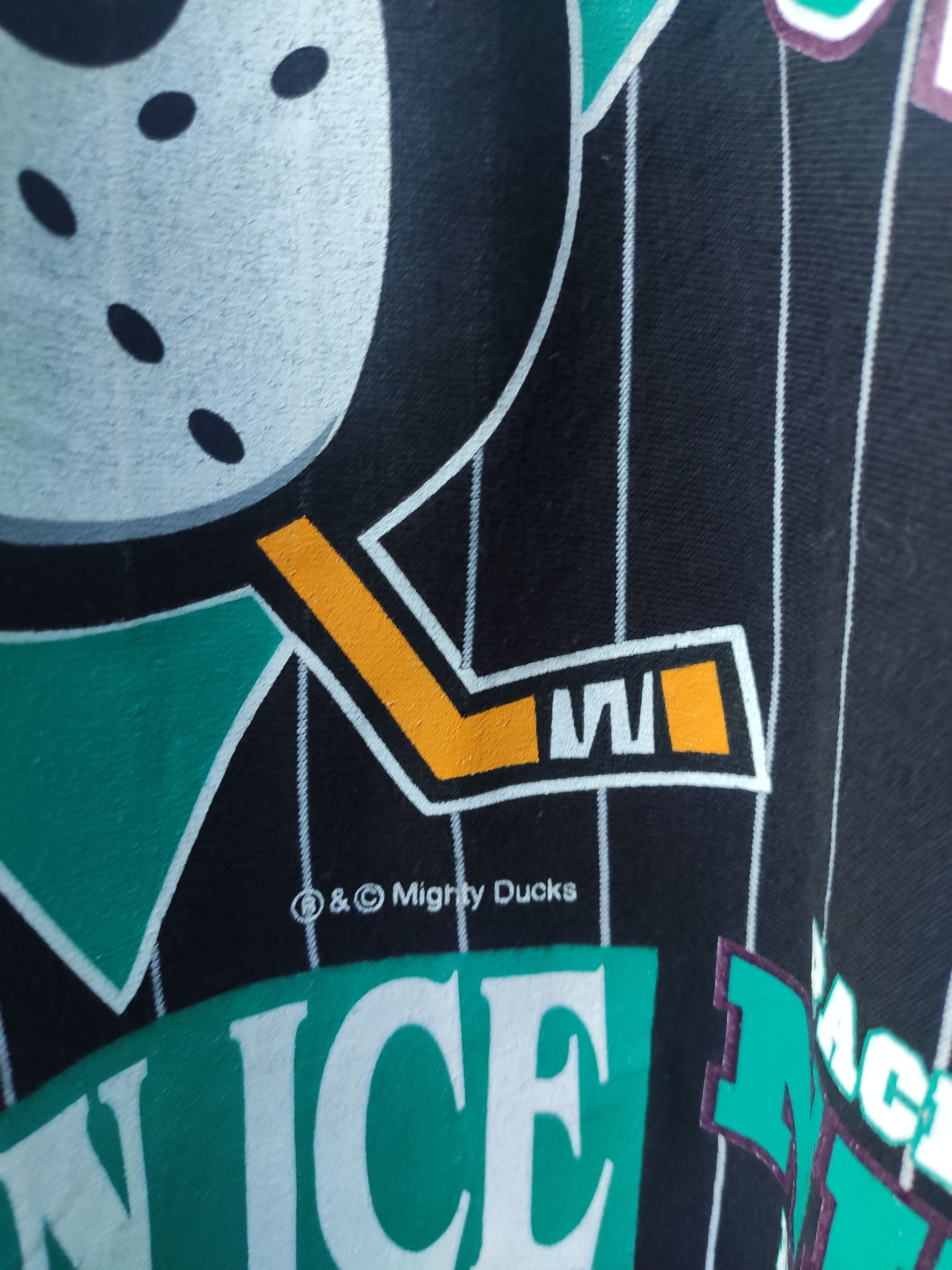 NHL 🔥 Vintage 90s Vintage Mighty Ducks t shirt 3 quarter Size US XL / EU 56 / 4 - 10 Thumbnail