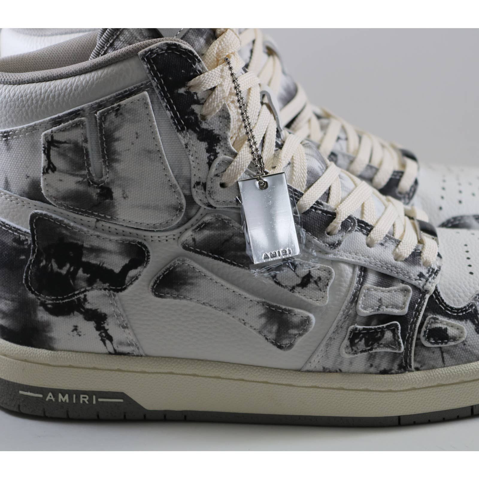 Amiri Amiri Skel Top Tie Dye White Black Sneakers Hi Brand New Size US 12 / EU 45 - 5 Thumbnail