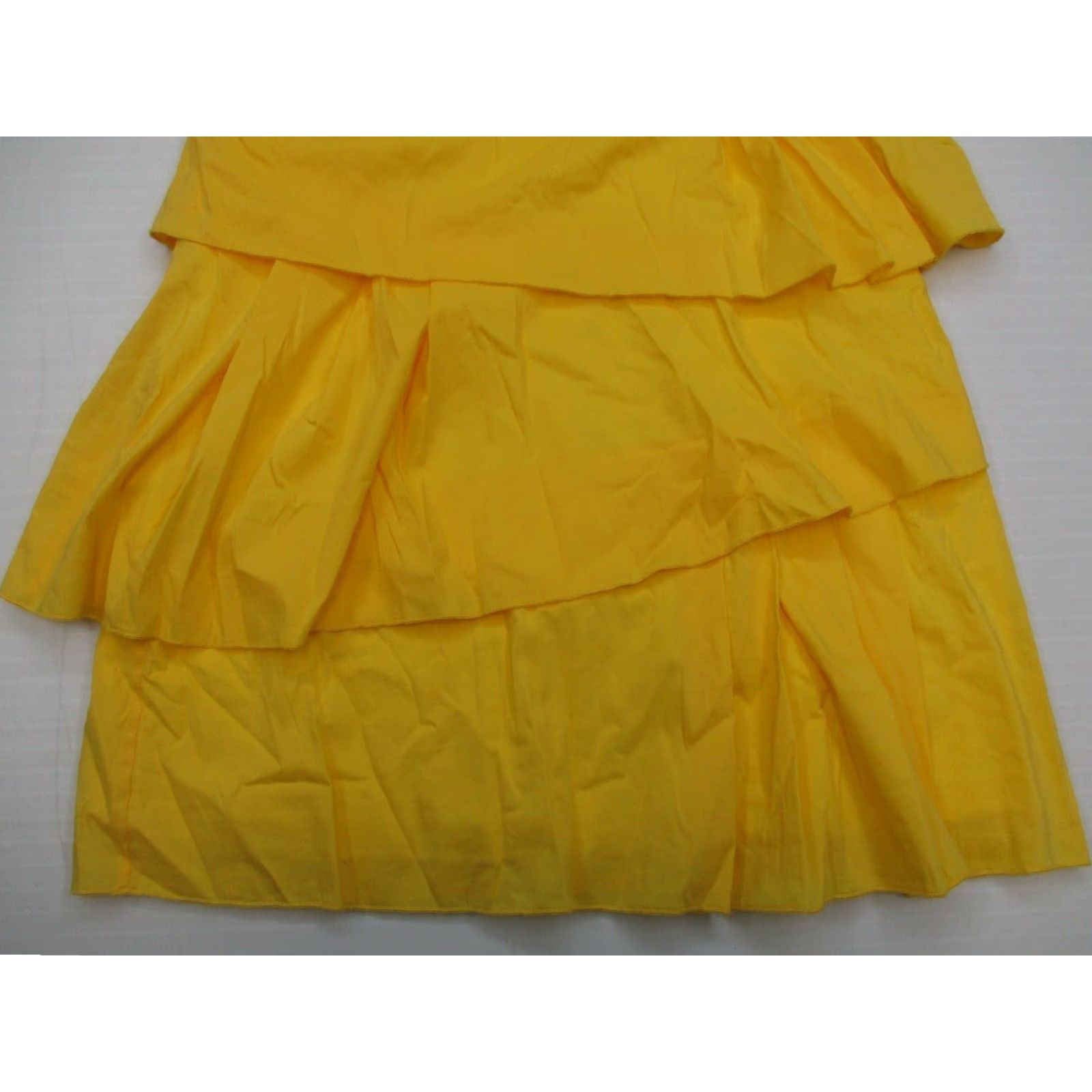 BCBG maxazria Dress Women XS Petite Cotton Ruffled Yellow Tiered