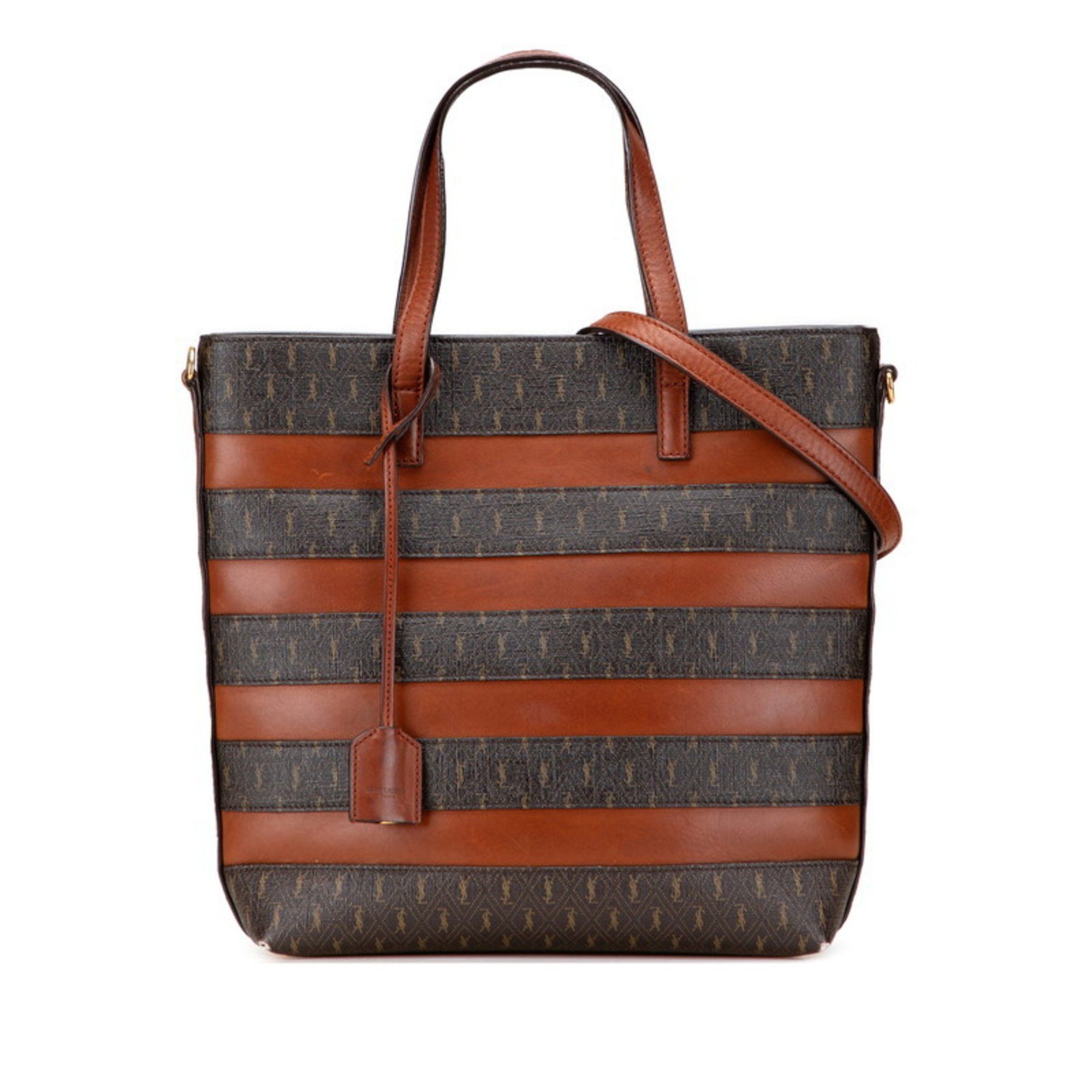Saint Laurent Paris Saint Laurent Le Monogram Toy Shopping Tote/Shoulder Bag, 2-Way, 600307, Brown Leather, Women's, SAINT LAURENT Size ONE SIZE - 1 Thumbnail