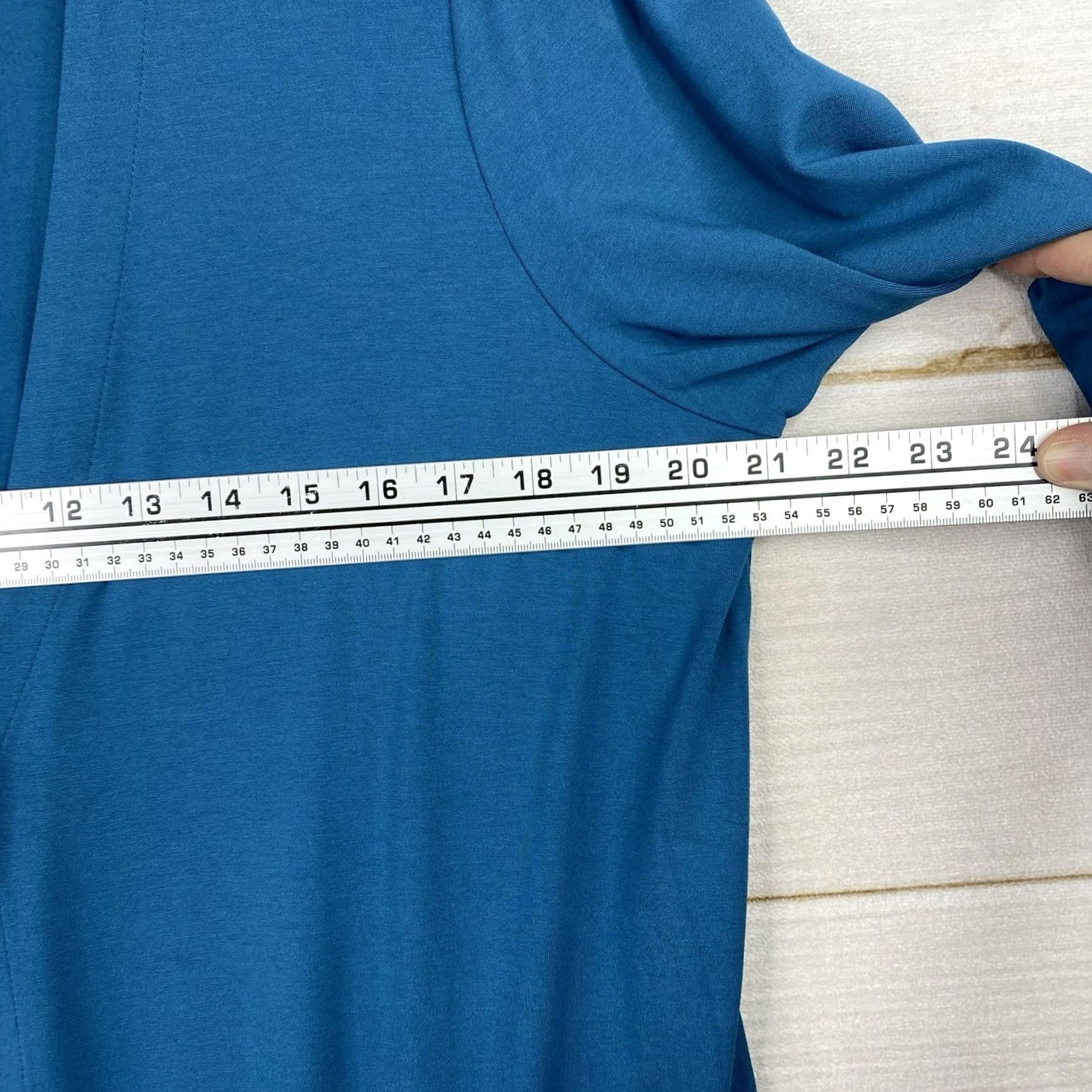 J. Jill J. Jill Wearever Cardigan Womens L One Button Tunic Topper Teal Blue Tunic Size L / US 10 / IT 46 - 3 Thumbnail