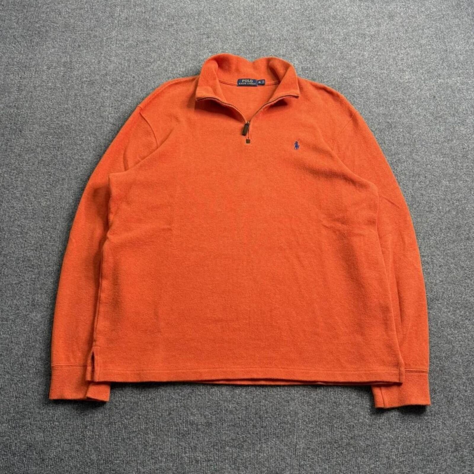 Polo Ralph Lauren Polo Ralph Lauren 1/4 Zip Pullover Sweatshirt Mens XL Orange Size US XL / EU 56 / 4 - 1 Thumbnail