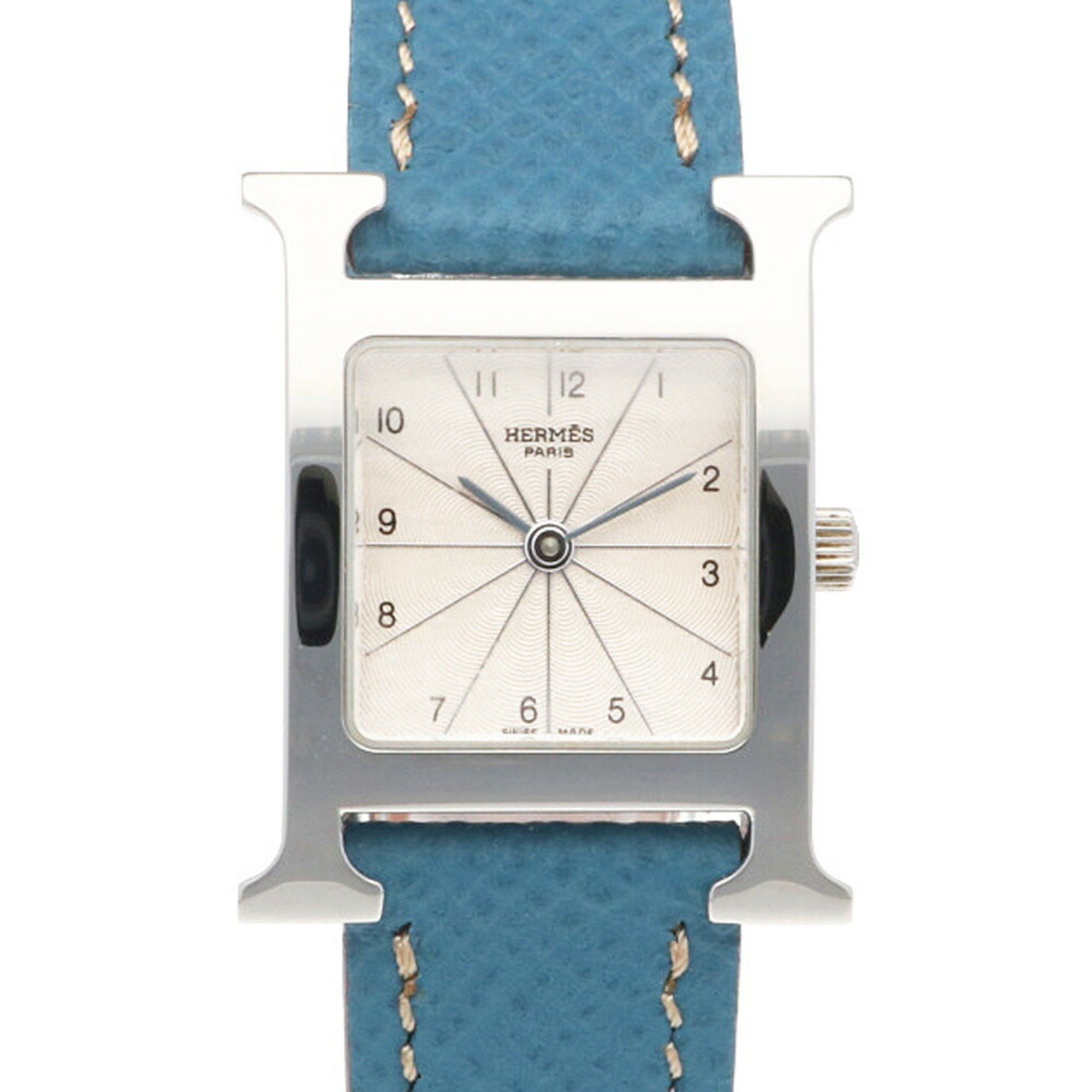 image of Hermes H Watch Stainless Steel Hh1.210 Quartz Ladies Hermes in Silver, Women's