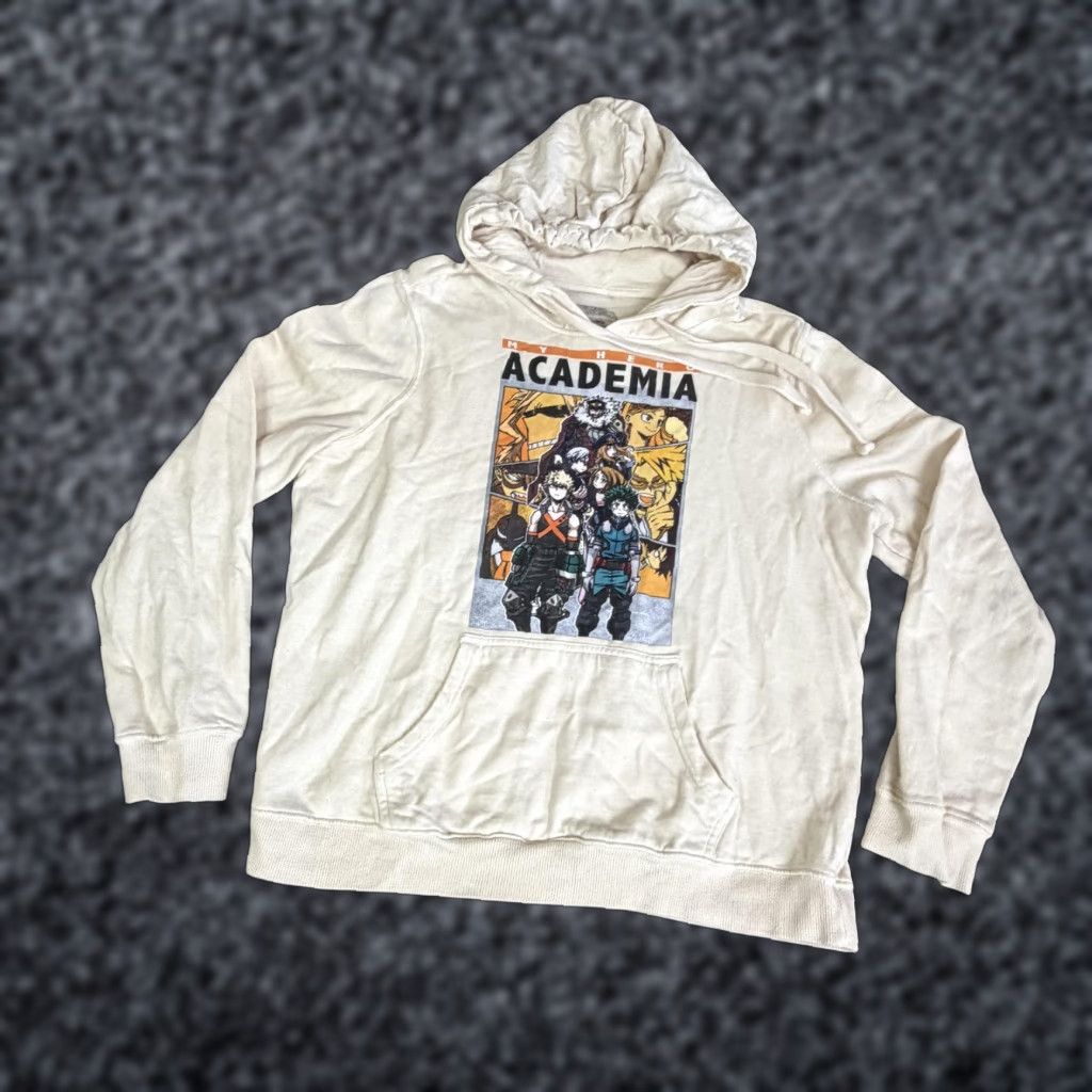 Vintage My Hero Academia Hoodie Womens M Beige Funimation Graphic Pullover Hooded Pocket Size M / US 6-8 / IT 42-44 - 1 Thumbnail