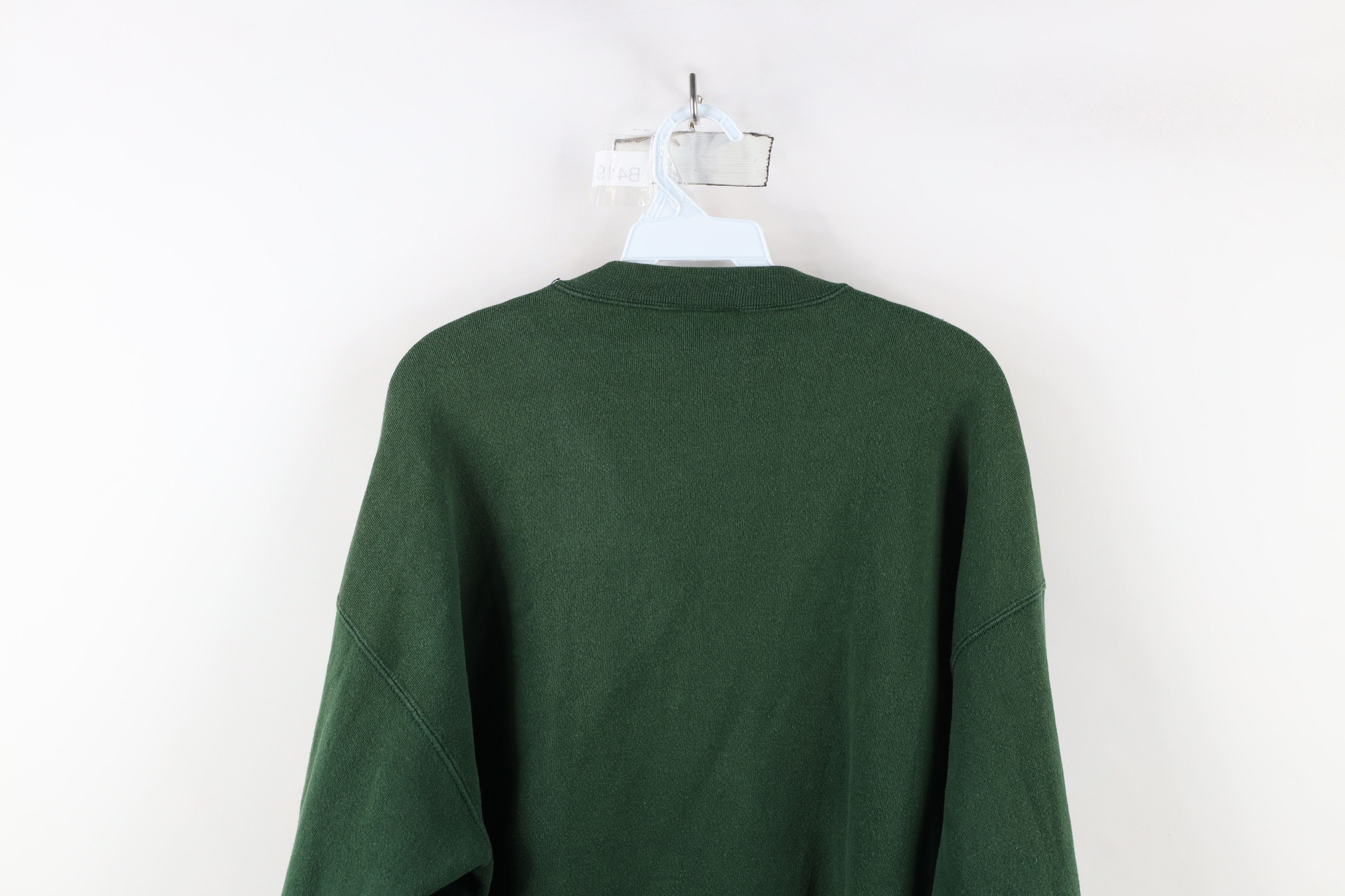 Vintage Vintage 90s Streetwear Blank Crewneck Sweatshirt Green USA Size US XL / EU 56 / 4 - 11 Thumbnail