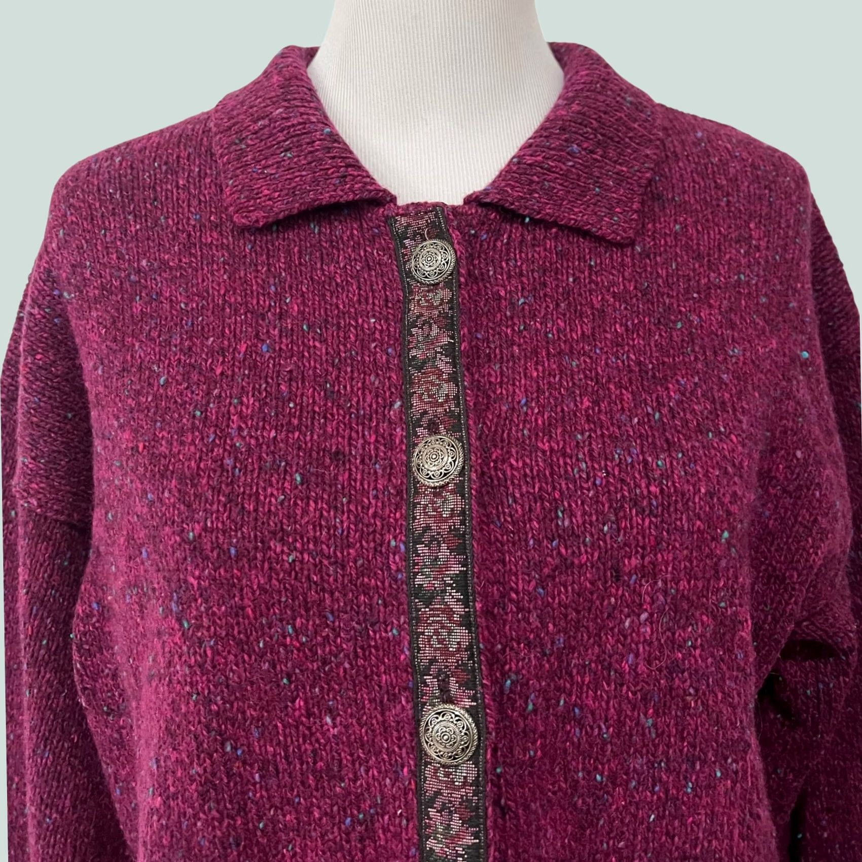 Vintage VINTAGE Alps Cardigan Shirt Womens XL Pink Wool Knit USA Size XL / US 12-14 / IT 48-50 - 1 Thumbnail