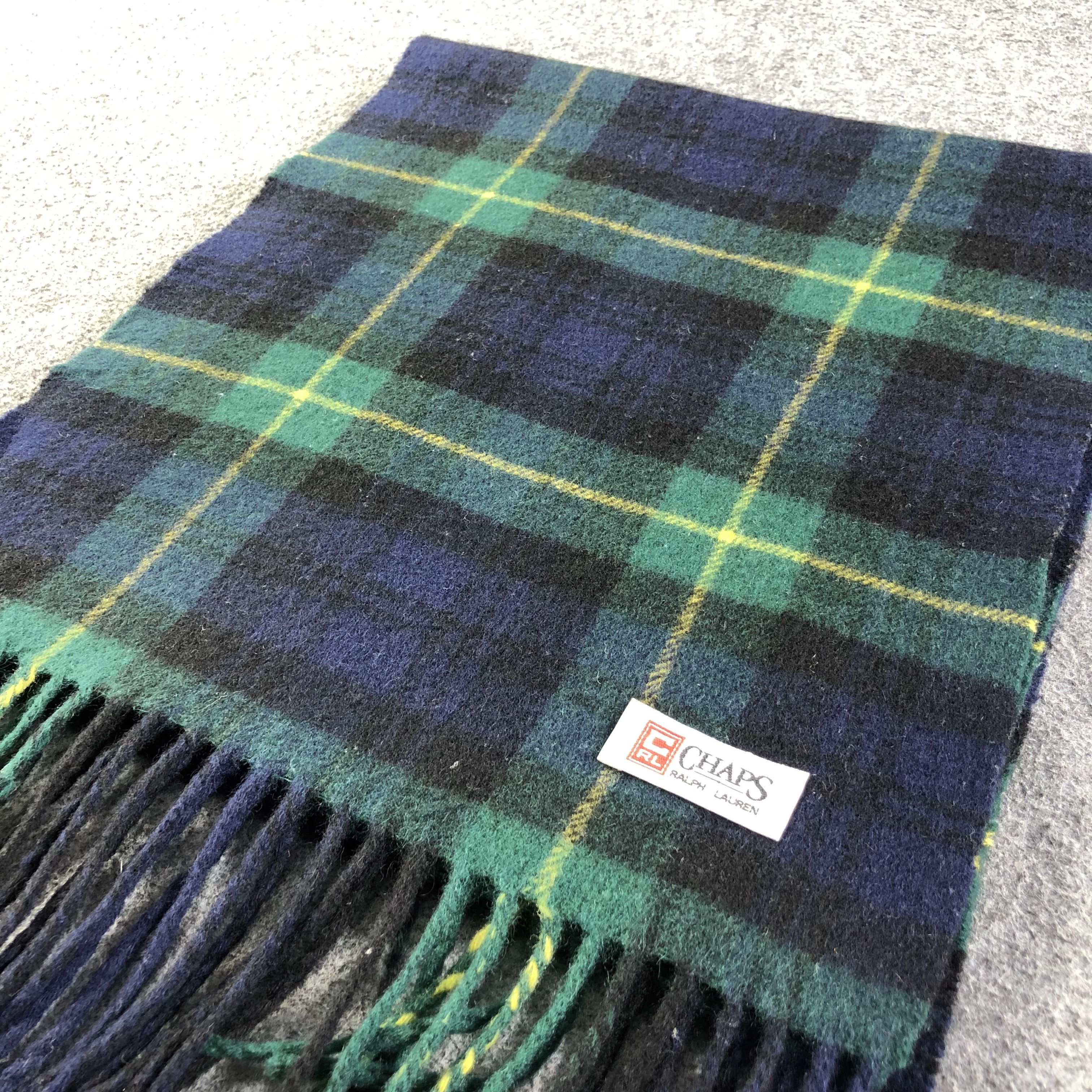 Chaps Ralph Lauren Chaps Ralph Lauren Tartan Wool Scarf Muffler V1066 Size ONE SIZE - 3 Thumbnail