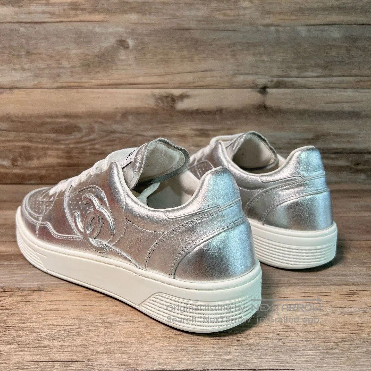 Chanel Chanel 24C Silver Double C Men's Sneakers. Size US 8 / EU 41 - 4 Thumbnail