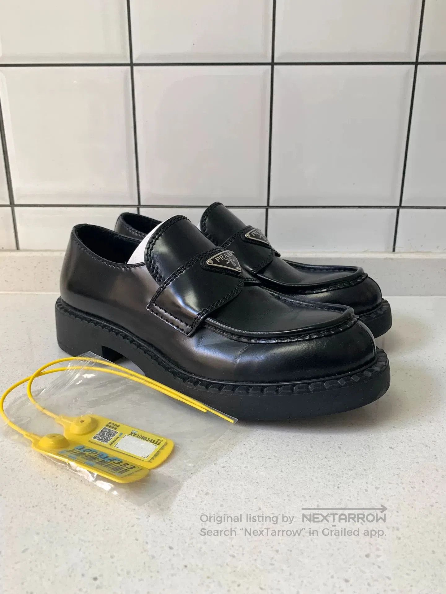 Prada Prada Metal Triangle Logo Loafers. Size US 6 / EU 39 - 1 Thumbnail