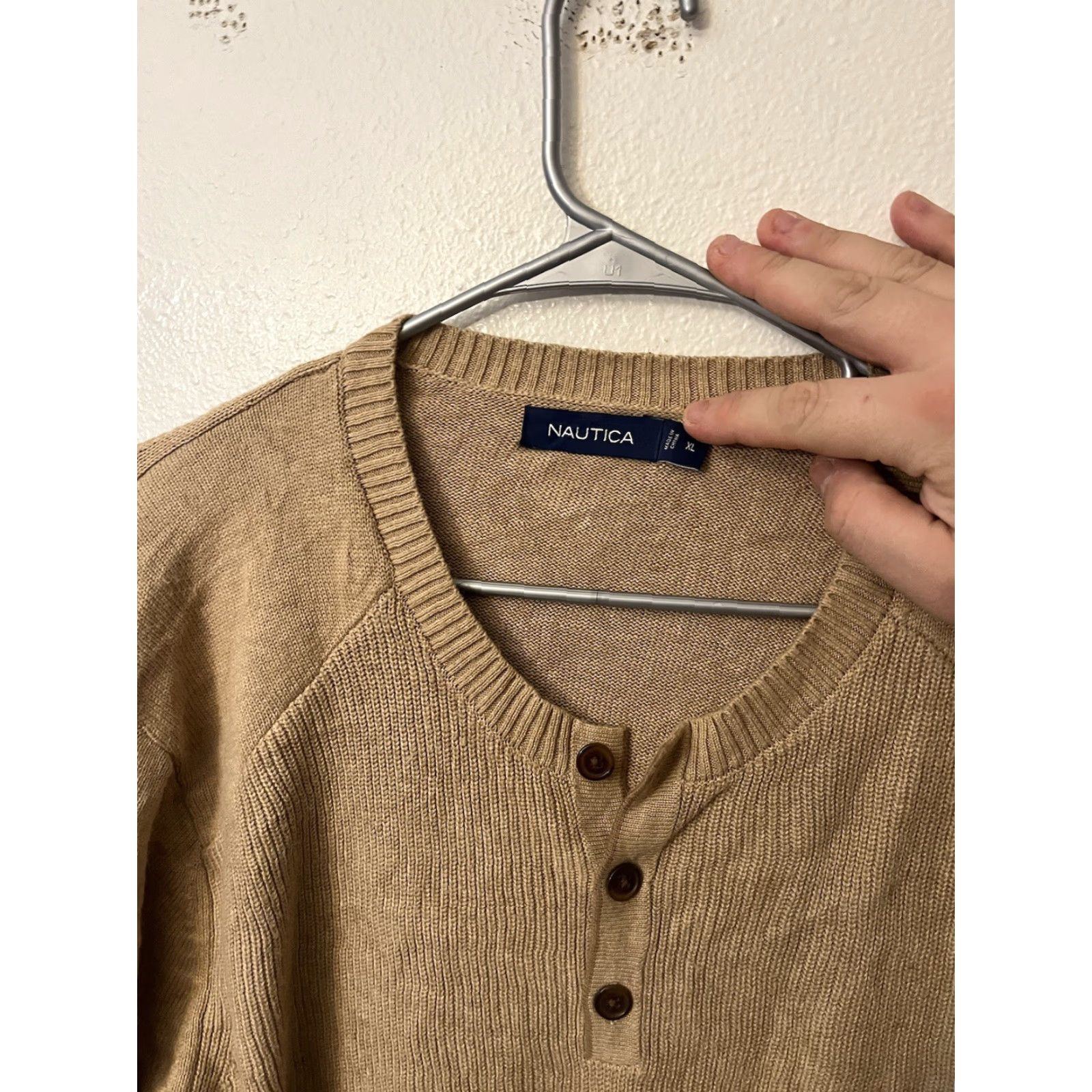 Nautica Nautica Sleepwear Men Brown XL Long Sleeve Pullover Sweater Scoop Neck Casual Size US XL / EU 56 / 4 - 2 Thumbnail