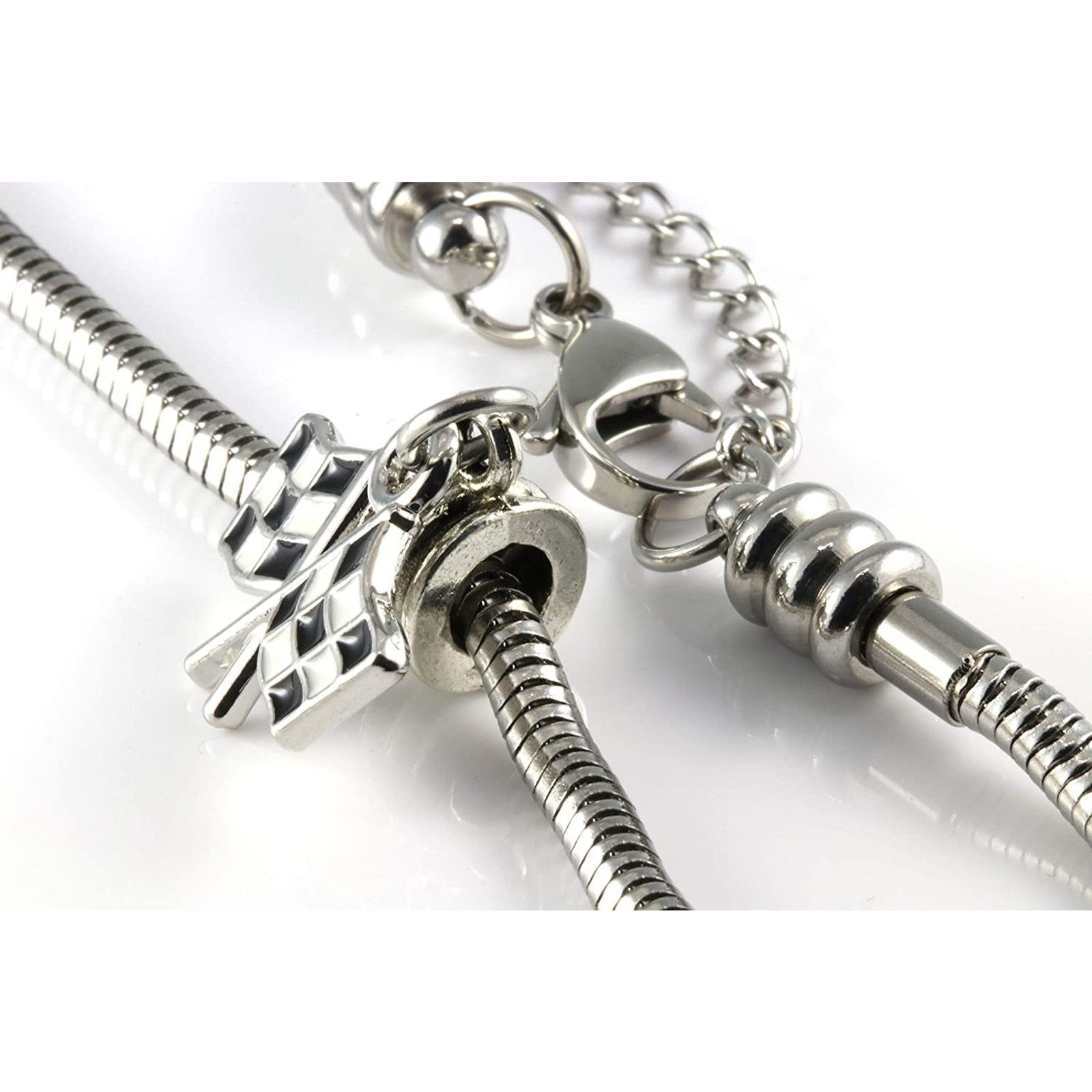 & Other Stories Racing Bracelet - Checkered Flag Stainless Steel Bracelet Size ONE SIZE - 3 Thumbnail