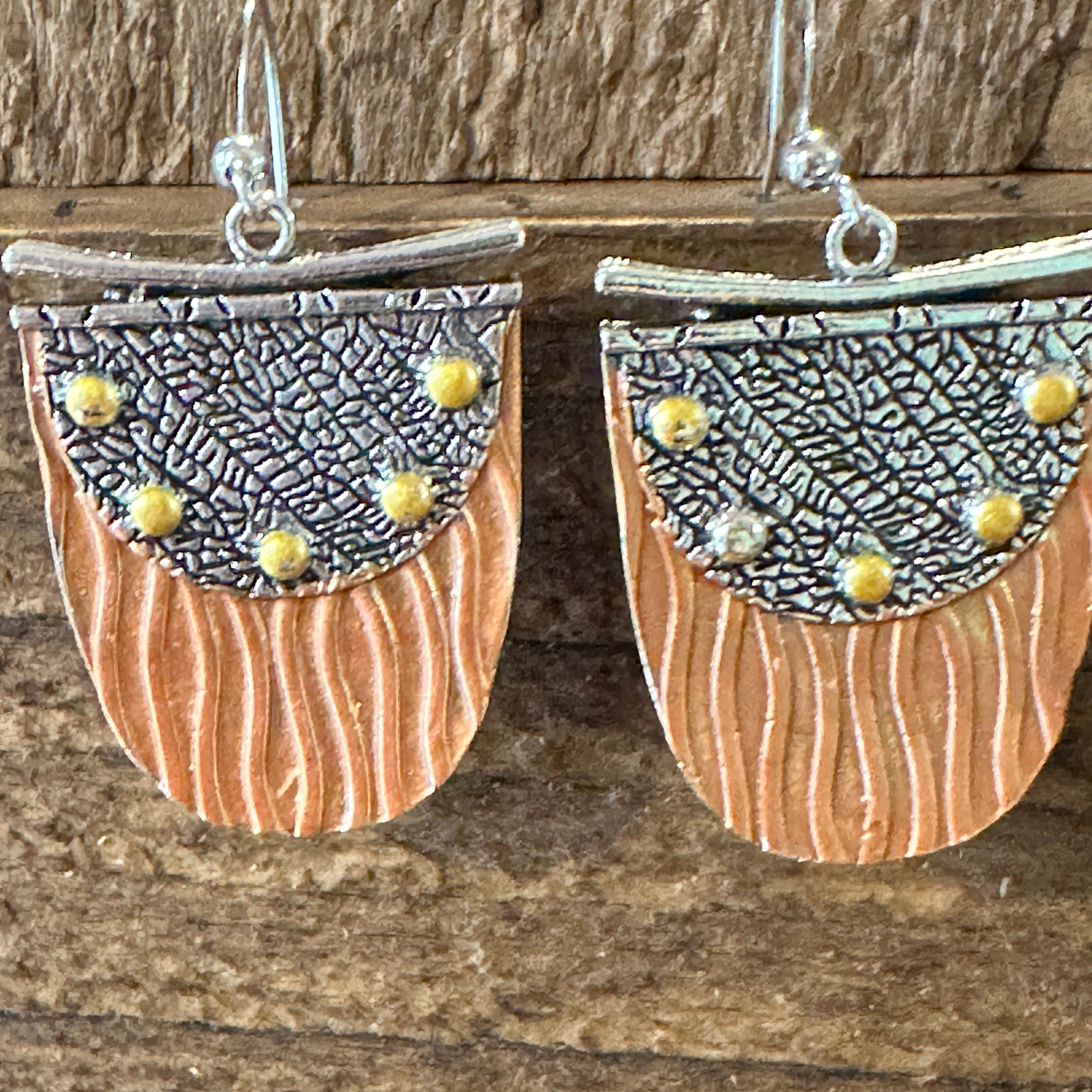 Other Handcrafted Bohemian Copper Dangle Earrings, Retro Ethnic St Size ONE SIZE - 3 Thumbnail