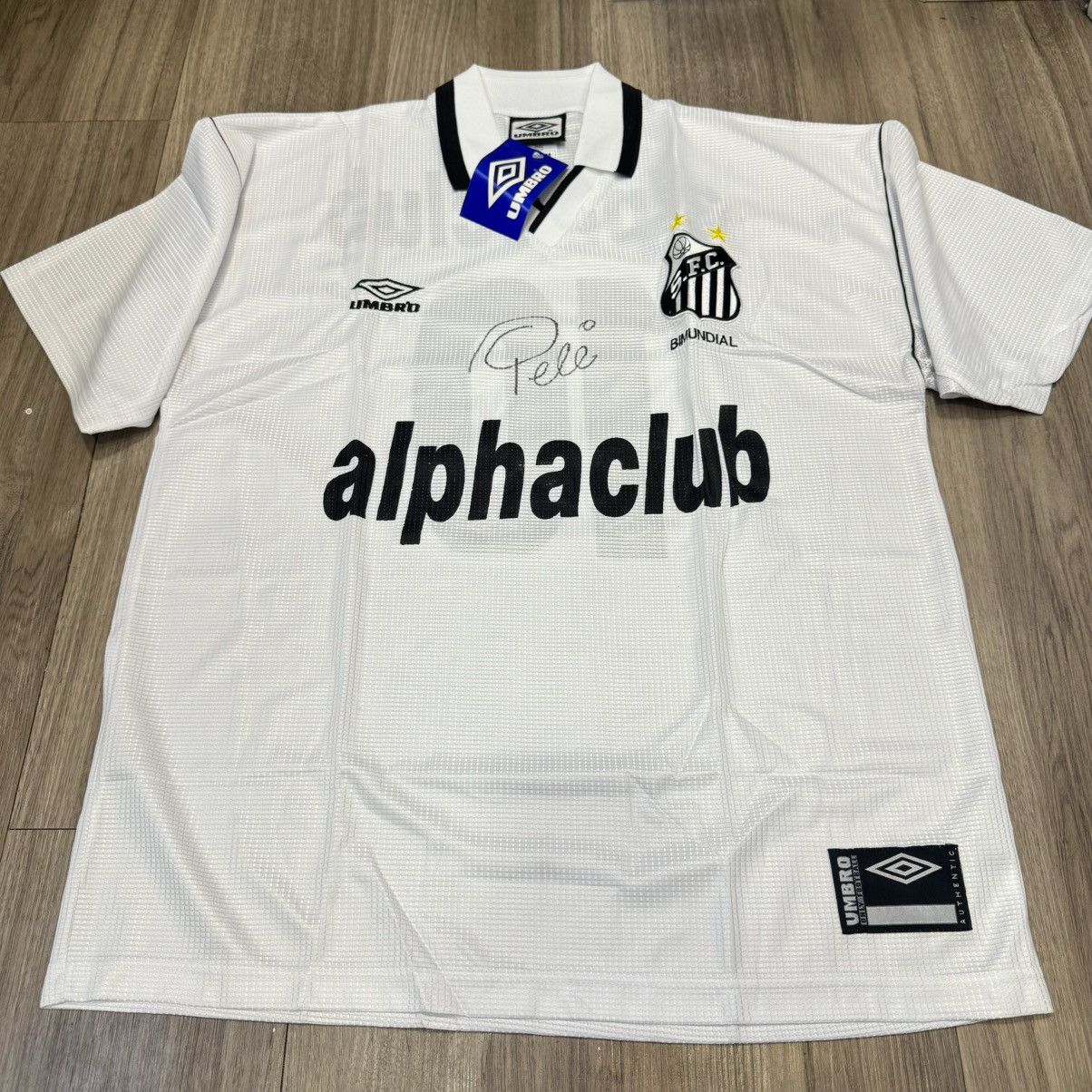 Umbro Santos 2000 home shirt #10 with Pele signature (bnwt) Size US M / EU 48-50 / 2 - 1 Thumbnail