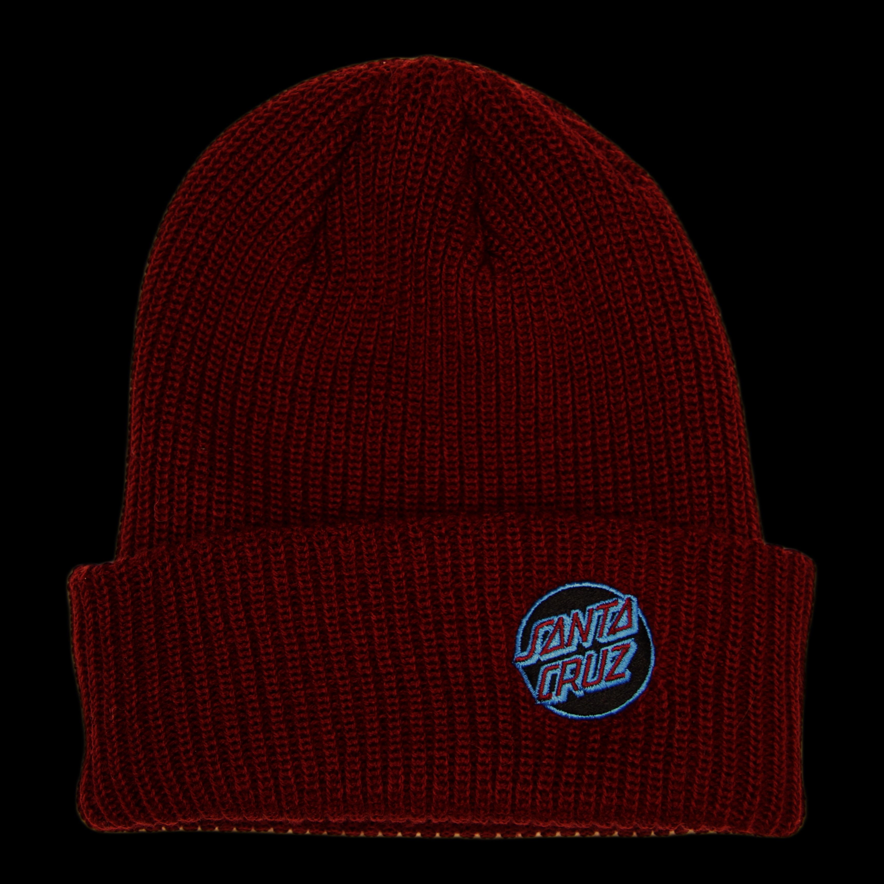 Santa Cruz Skateboards Santa Cruz Outline Dot Logo Beanie burgundy maroon Size ONE SIZE - 1 Thumbnail