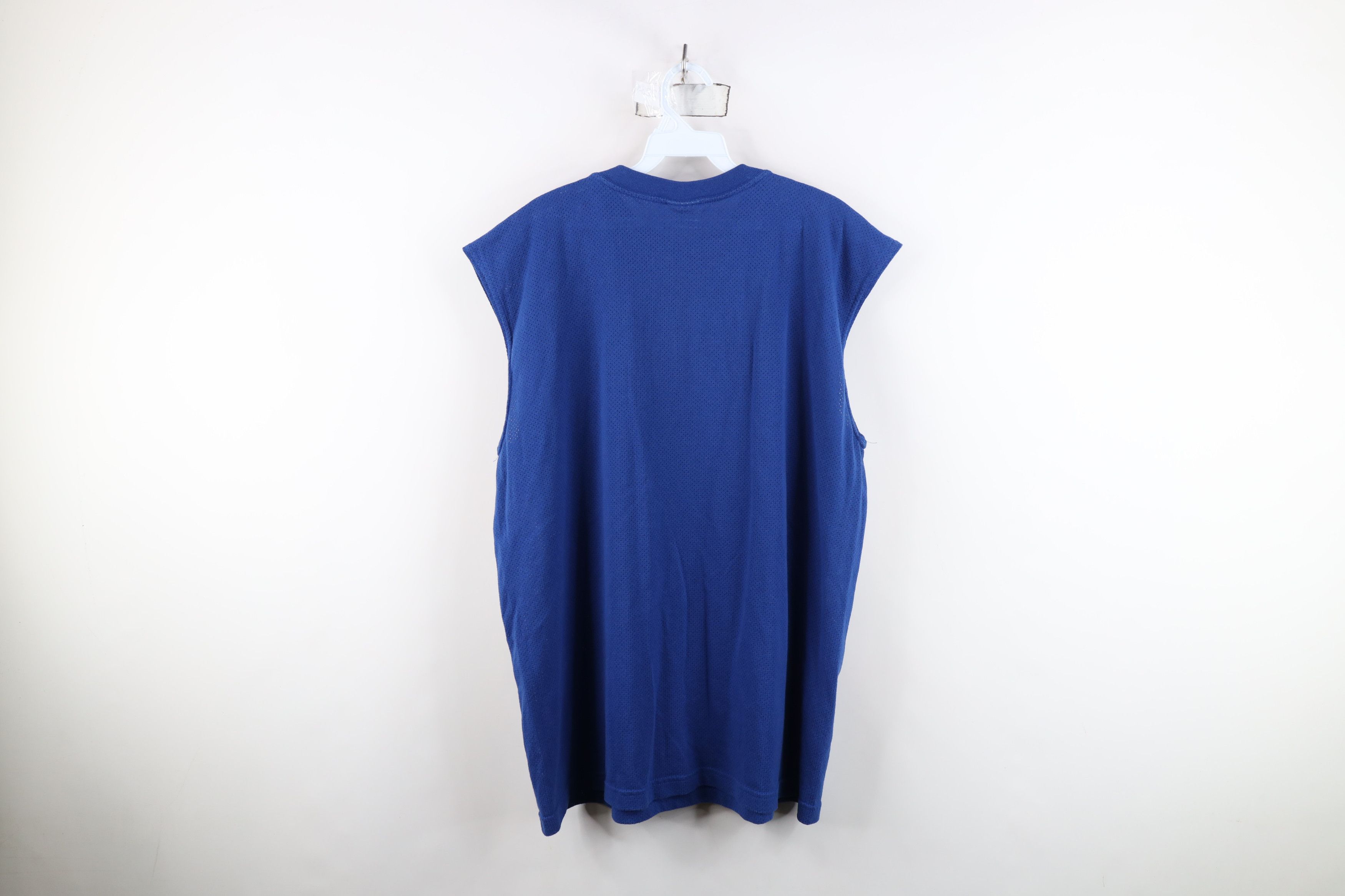 Vintage Vintage 90s Streetwear Mesh Sleeveless Muscle T-Shirt Blue Size US L / EU 52-54 / 3 - 11 Thumbnail