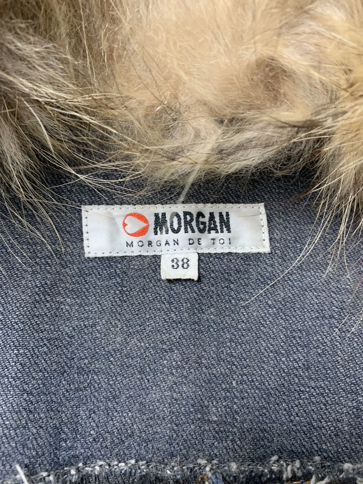 If Six Was Nine 2000s Morgan Homme Faux Fur Denim Jacket Size XS / US 0-2 / IT 36-38 - 11 Thumbnail