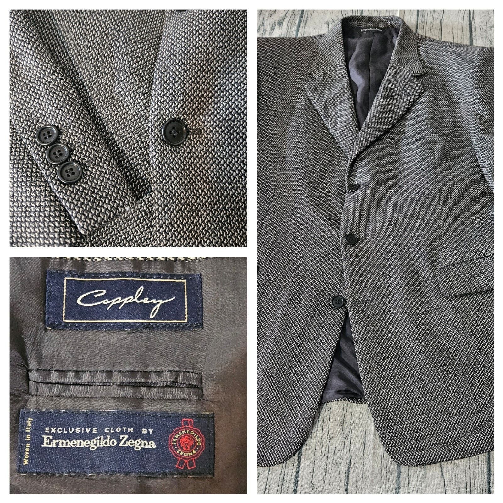 Coppley Ermenegildo Zegna men's Gray Wool Blazer Jacket 42R Coppley Size 42R - 1 Thumbnail