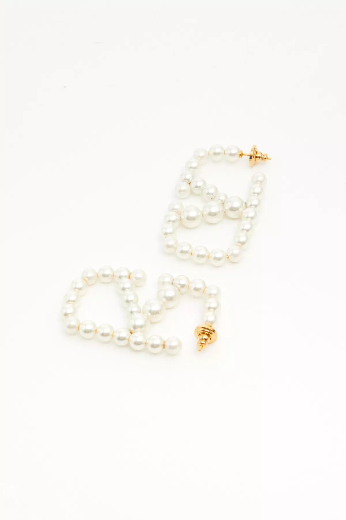 Valentino oc11z0725 Size:OS/Metal And Resin Earrings in White Size ONE SIZE - 1 Thumbnail