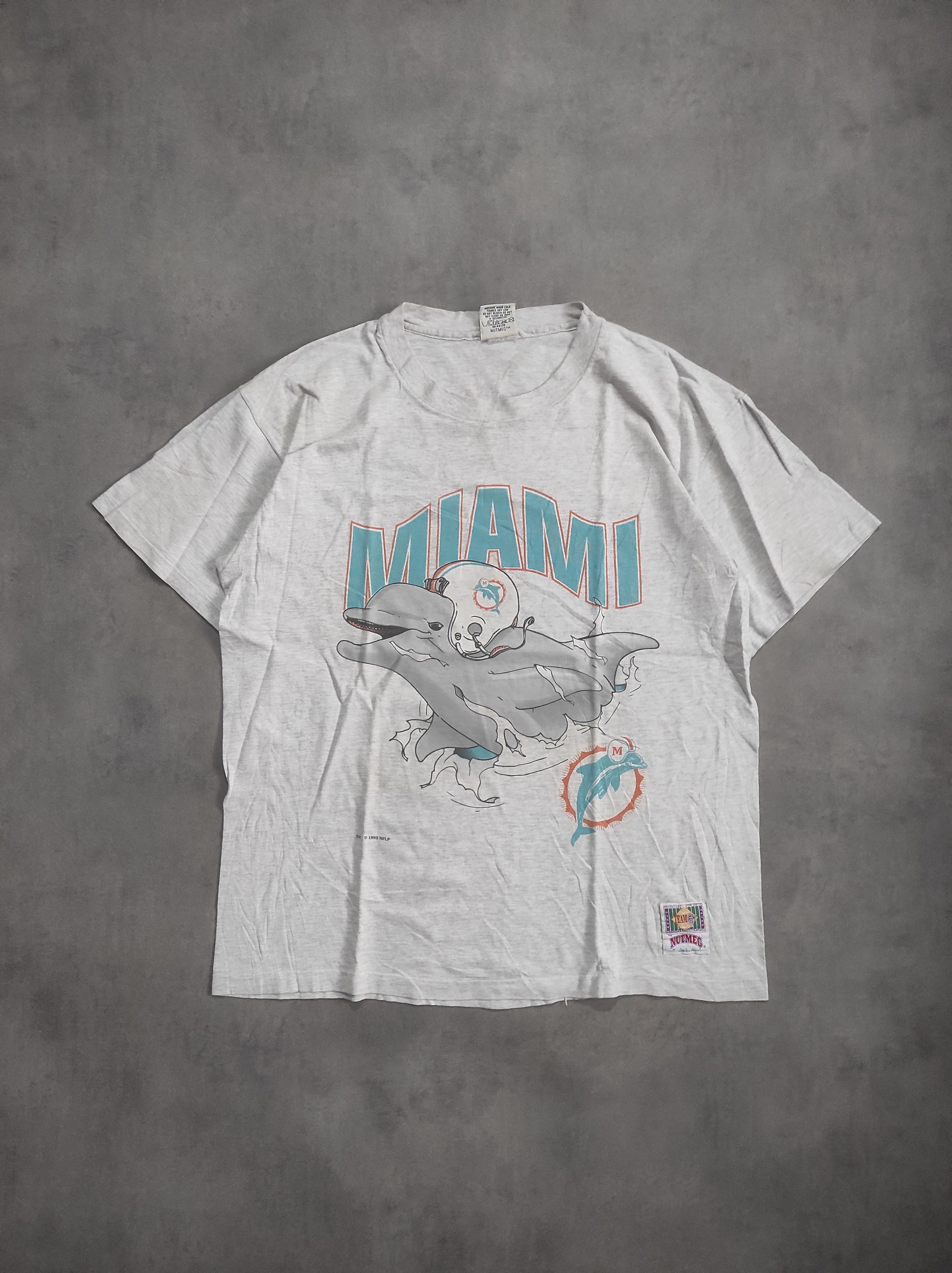 Nutmeg vintage Miami Dolphins NFL tshirt - Break Through Size US XL / EU 56 / 4 - 1 Thumbnail